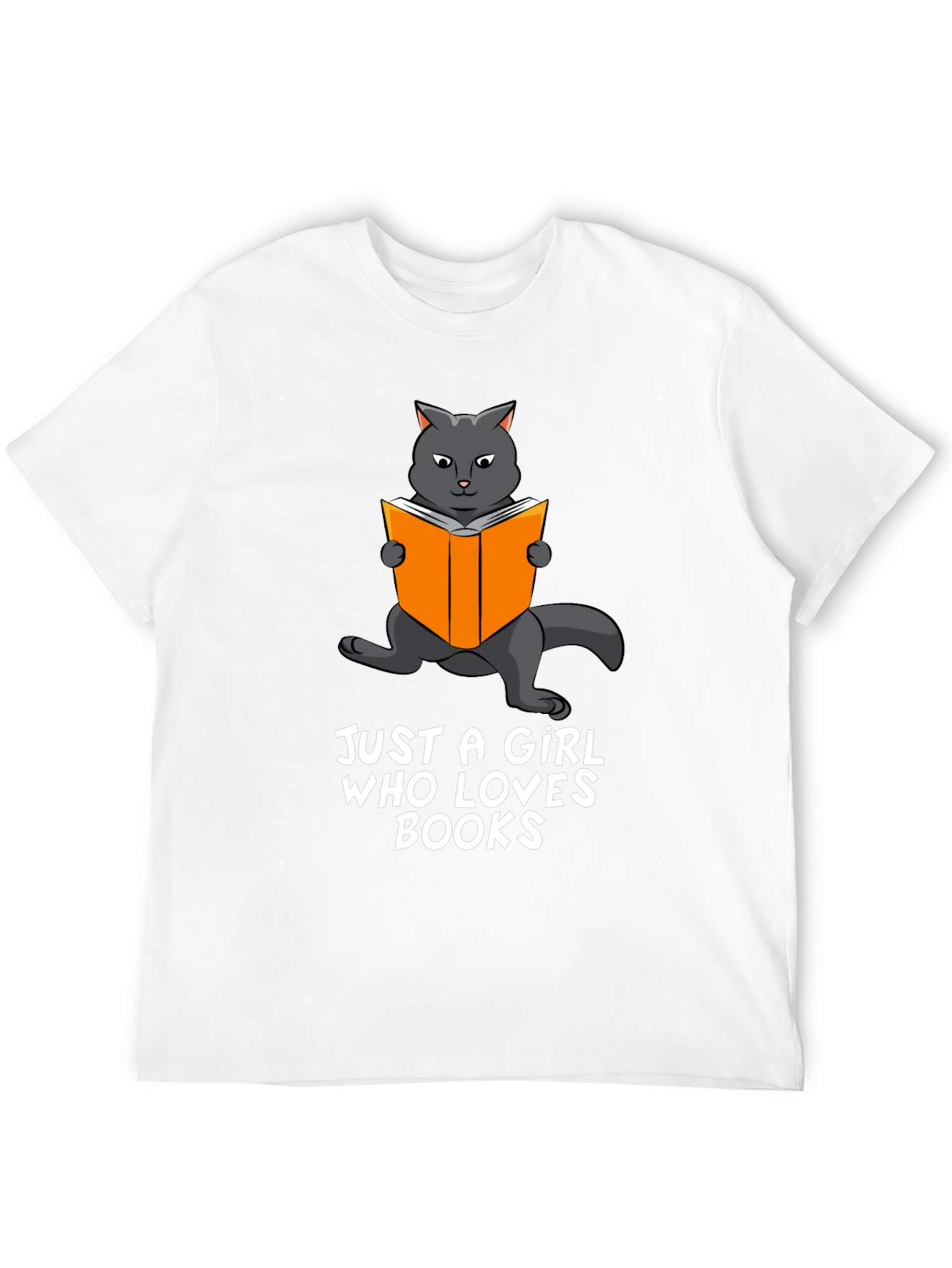 Cat Reading Book Graphic T-Shirt