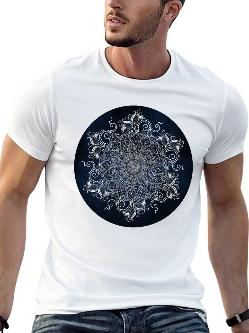 Elegant Mandala Graphic Tee - Stylish Black T-Shirt