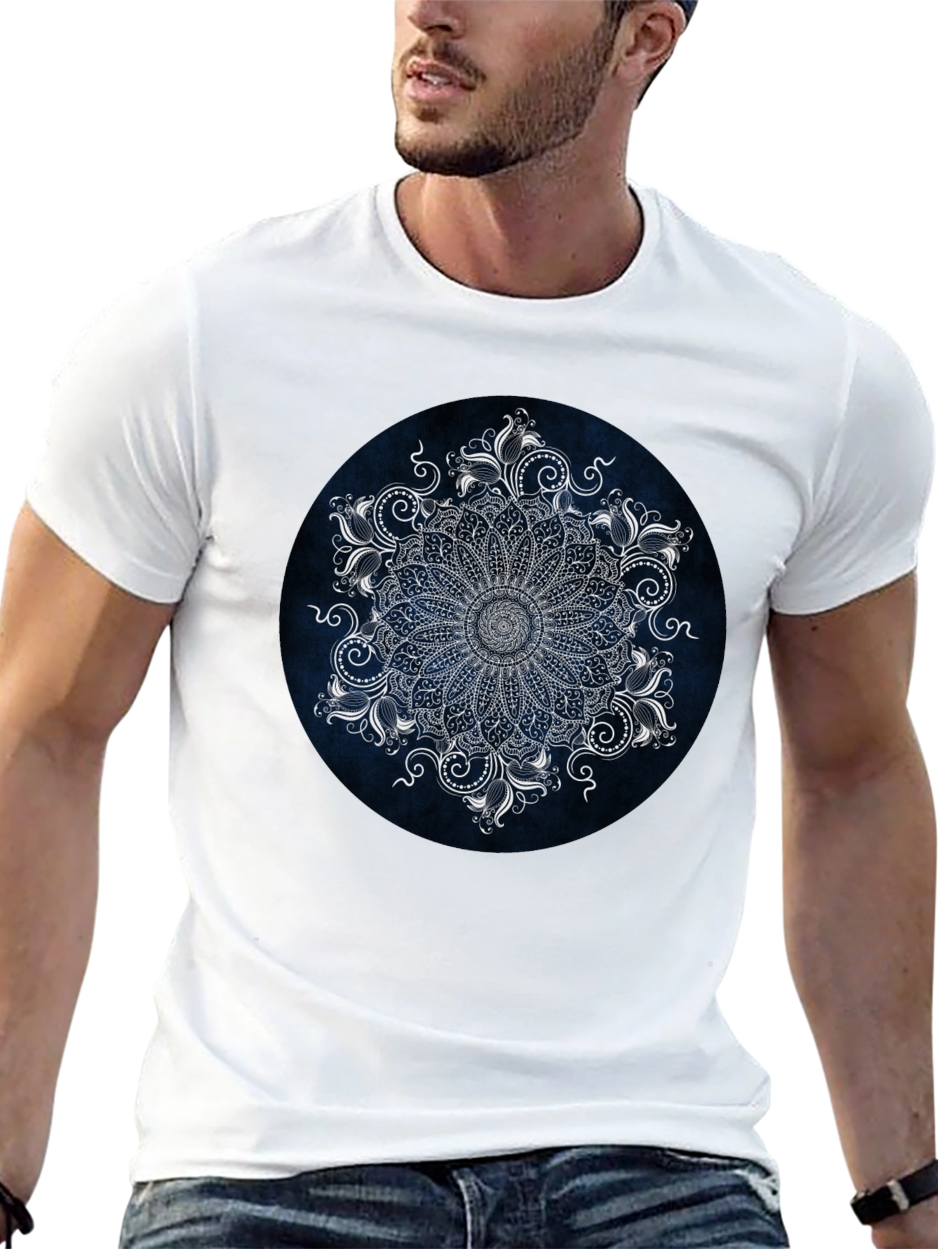 Elegant Mandala Graphic Tee - Stylish Black T-Shirt