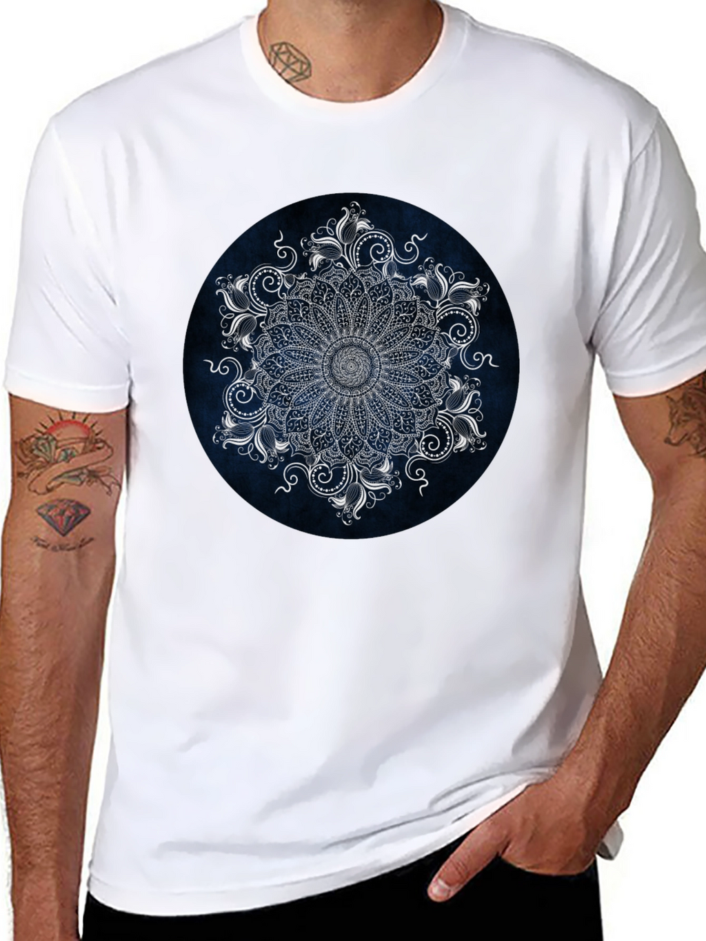 Elegant Mandala Graphic Tee - Stylish Black T-Shirt