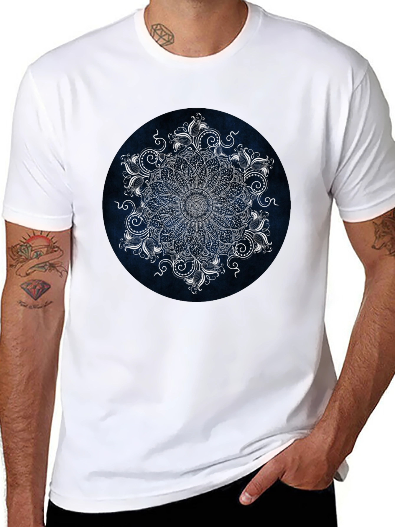 Elegant Mandala Graphic Tee - Stylish Black T-Shirt