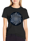 Elegant Mandala Graphic Tee - Stylish Black T-Shirt