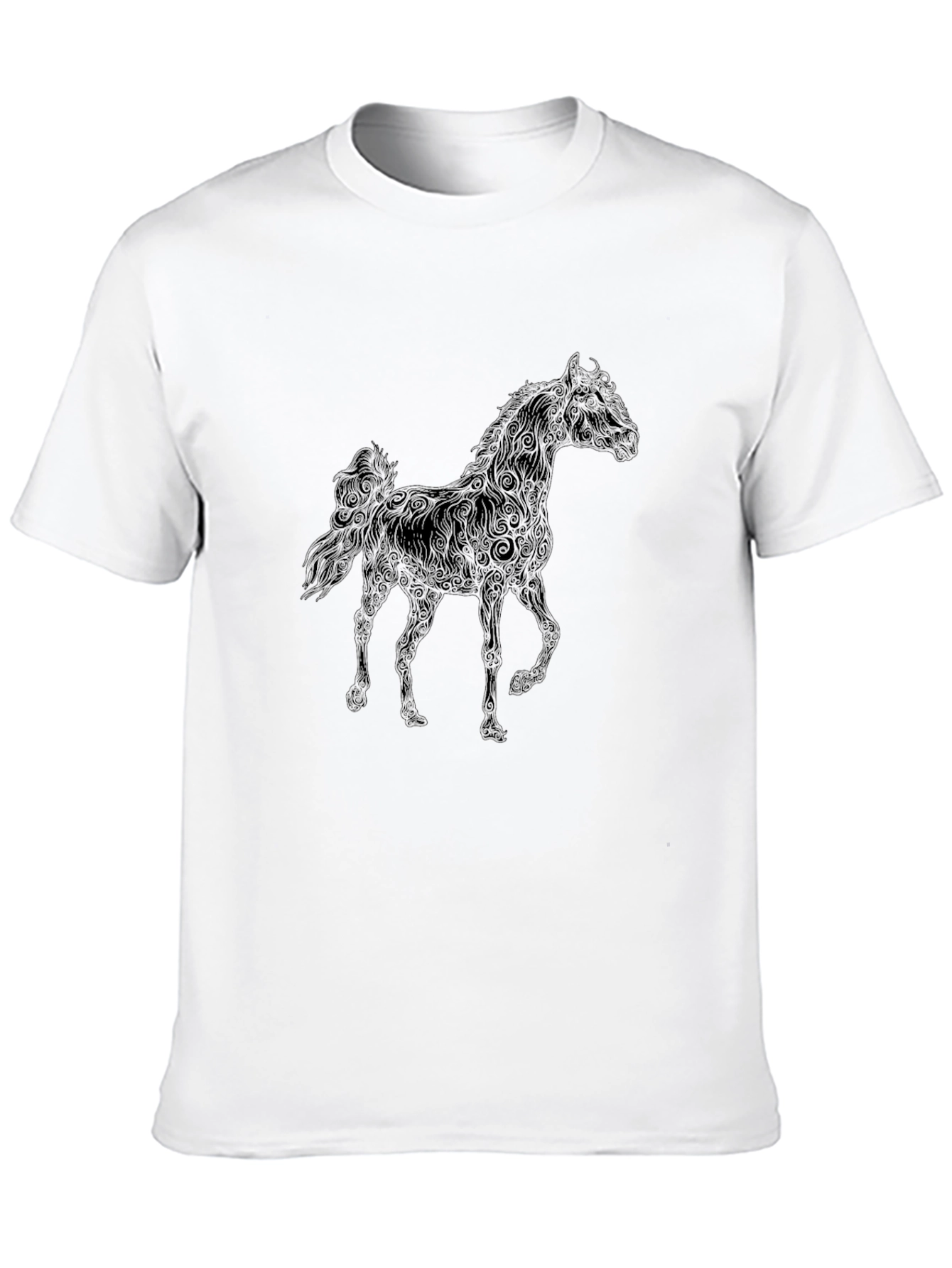 Black Horse Graphic Tee - Mens Casual Style