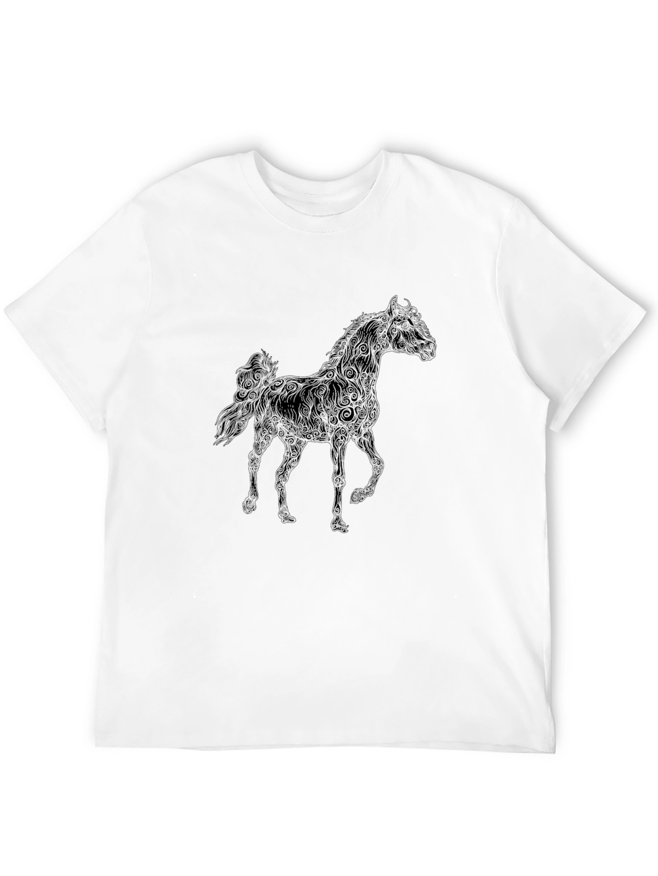Black Horse Graphic Tee - Mens Casual Style