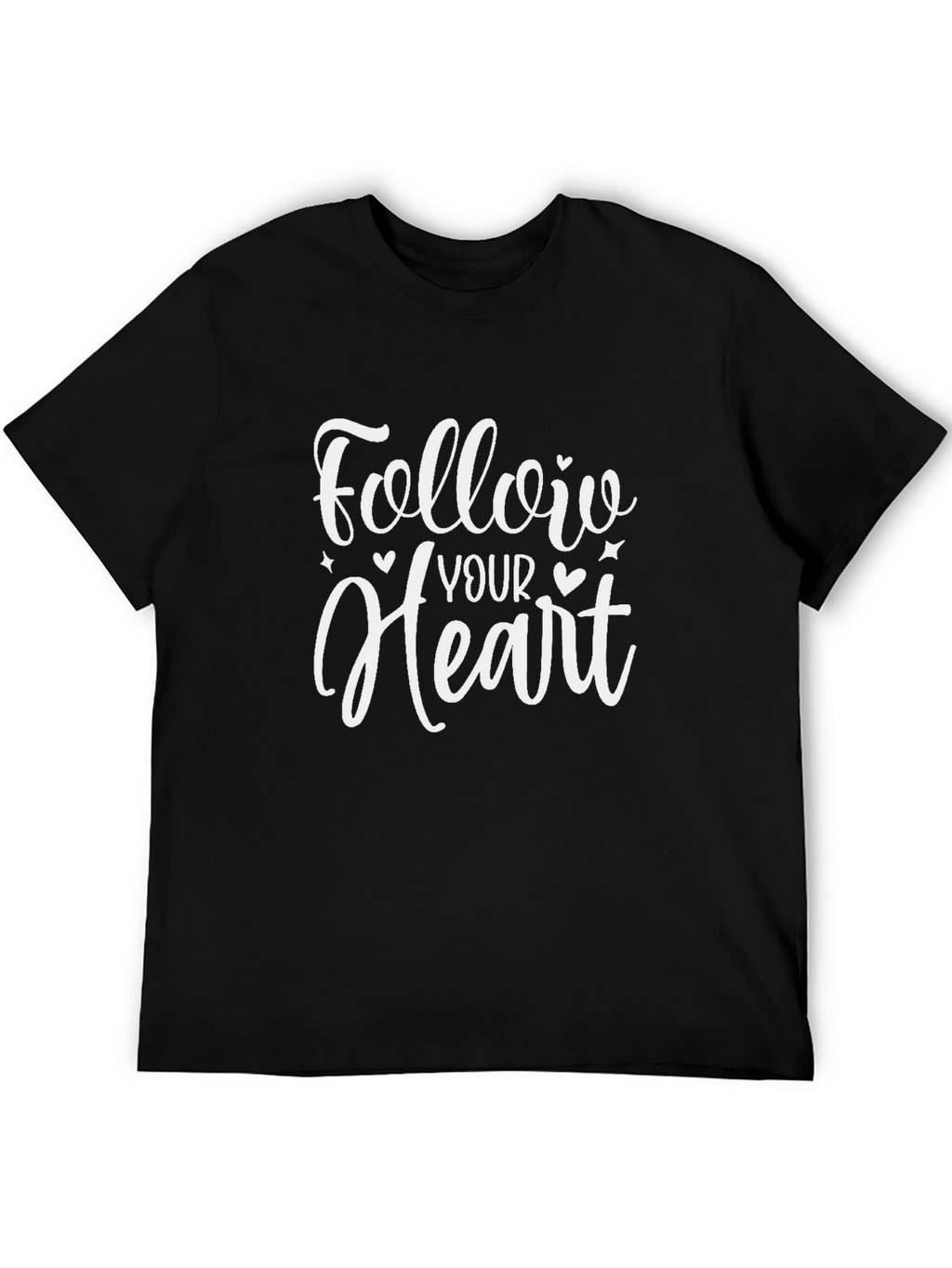 Follow Your Heart Black Graphic T-Shirt