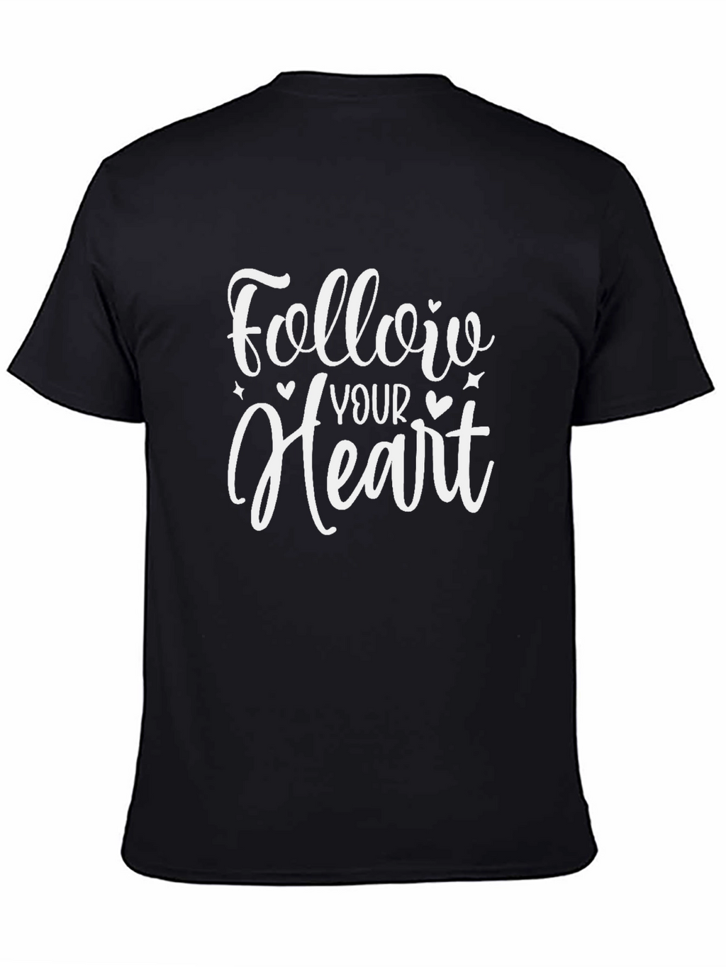 Follow Your Heart Black Graphic T-Shirt