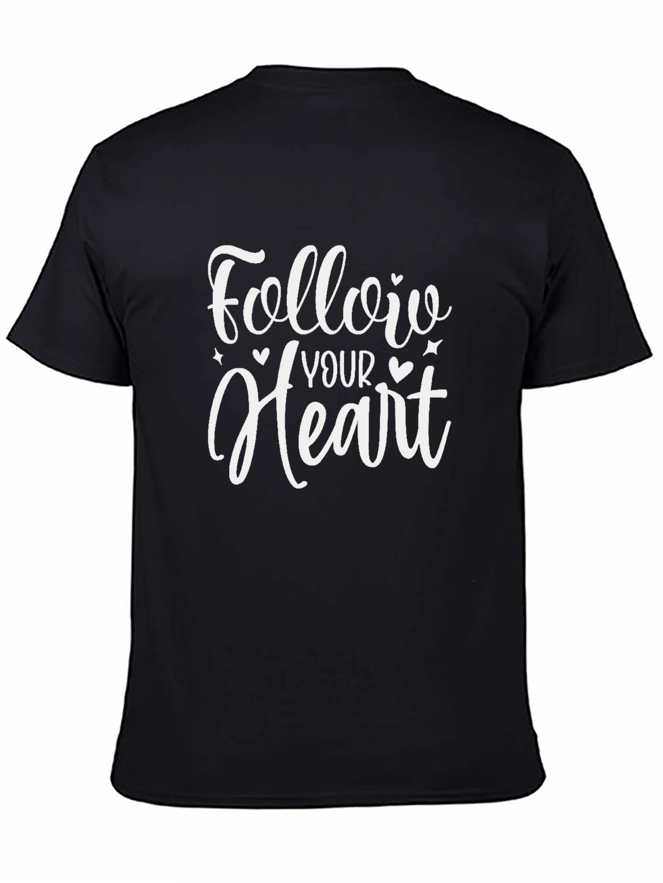 Follow Your Heart Black Graphic T-Shirt