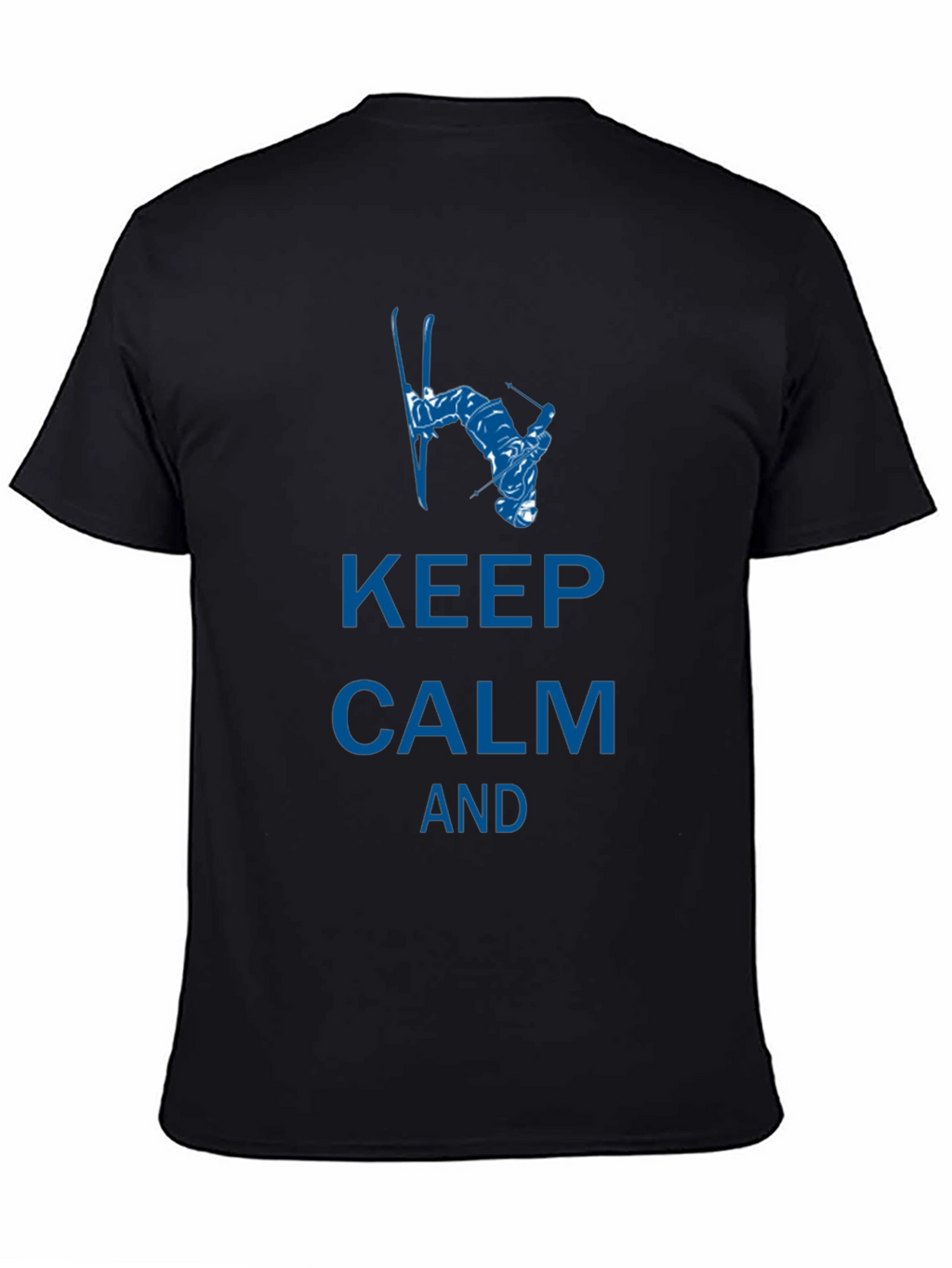 Keep Calm Skiing T-Shirt - Black Cotton