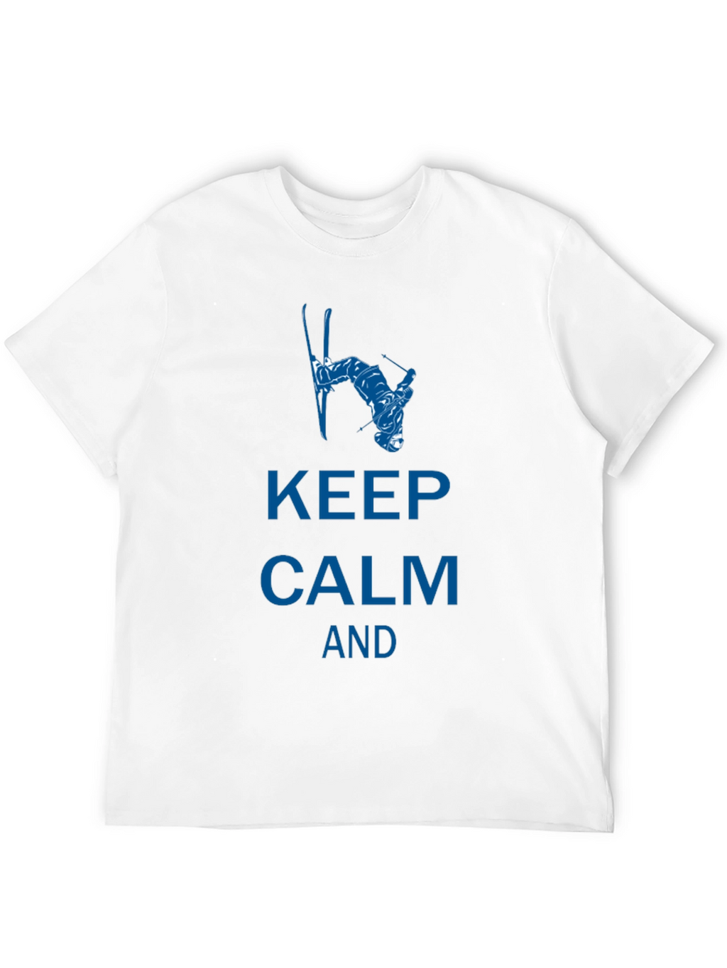 Keep Calm Skiing T-Shirt - Black Cotton