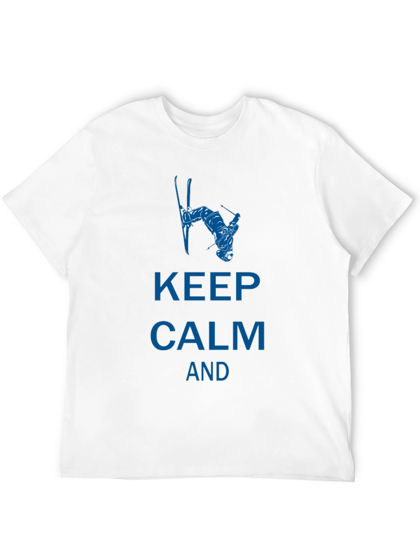 Keep Calm Skiing T-Shirt - Black Cotton