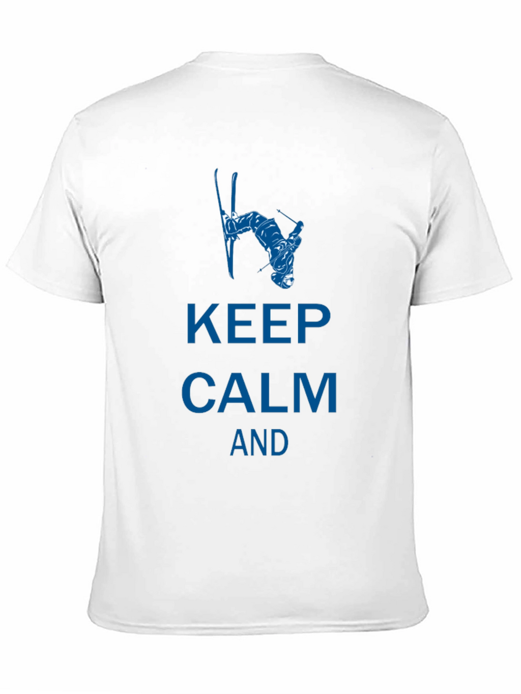 Keep Calm Skiing T-Shirt - Black Cotton