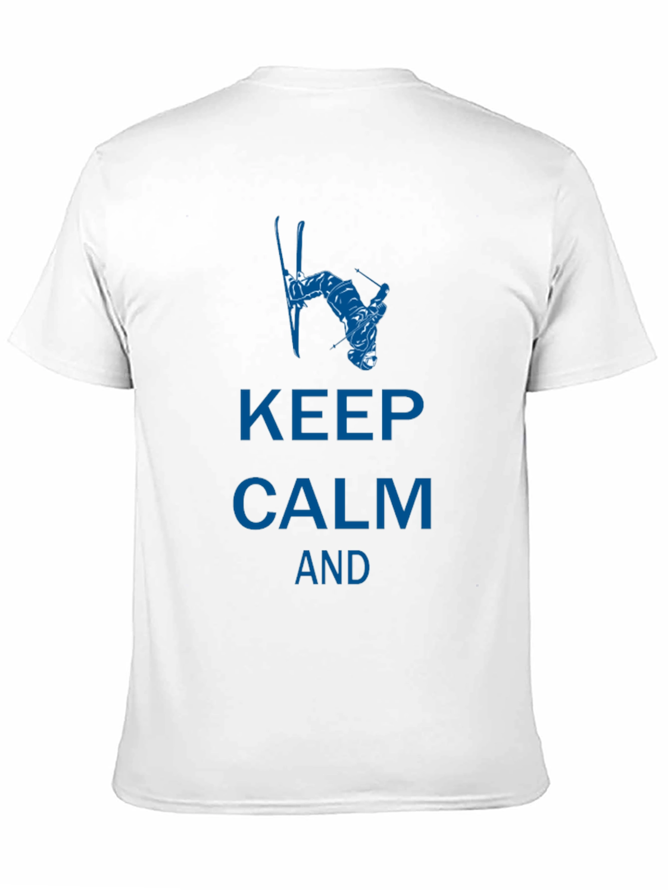 Keep Calm Skiing T-Shirt - Black Cotton