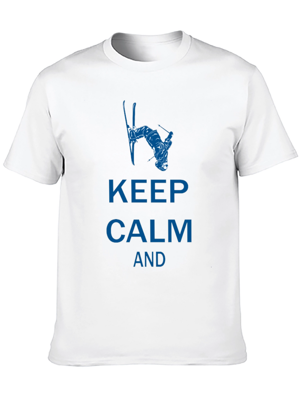 Keep Calm Skiing T-Shirt - Black Cotton
