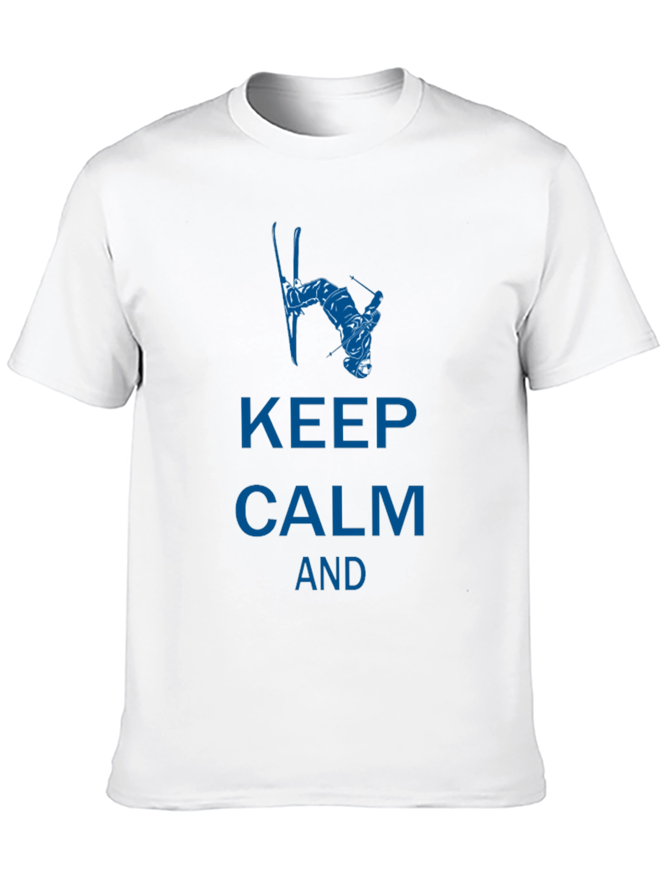 Keep Calm Skiing T-Shirt - Black Cotton