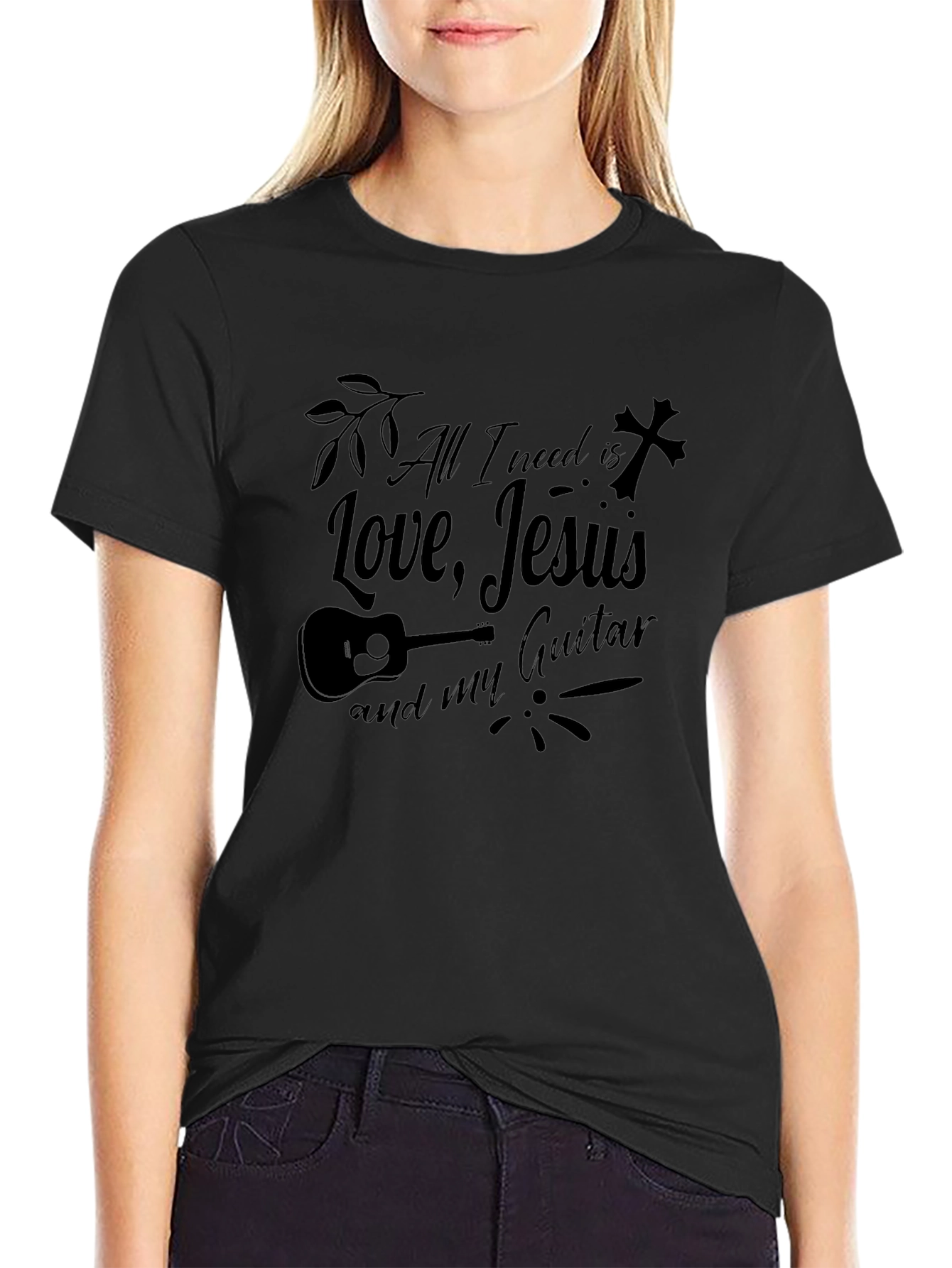 All I Need is Love Jesus and my Guitar T-Shirt
