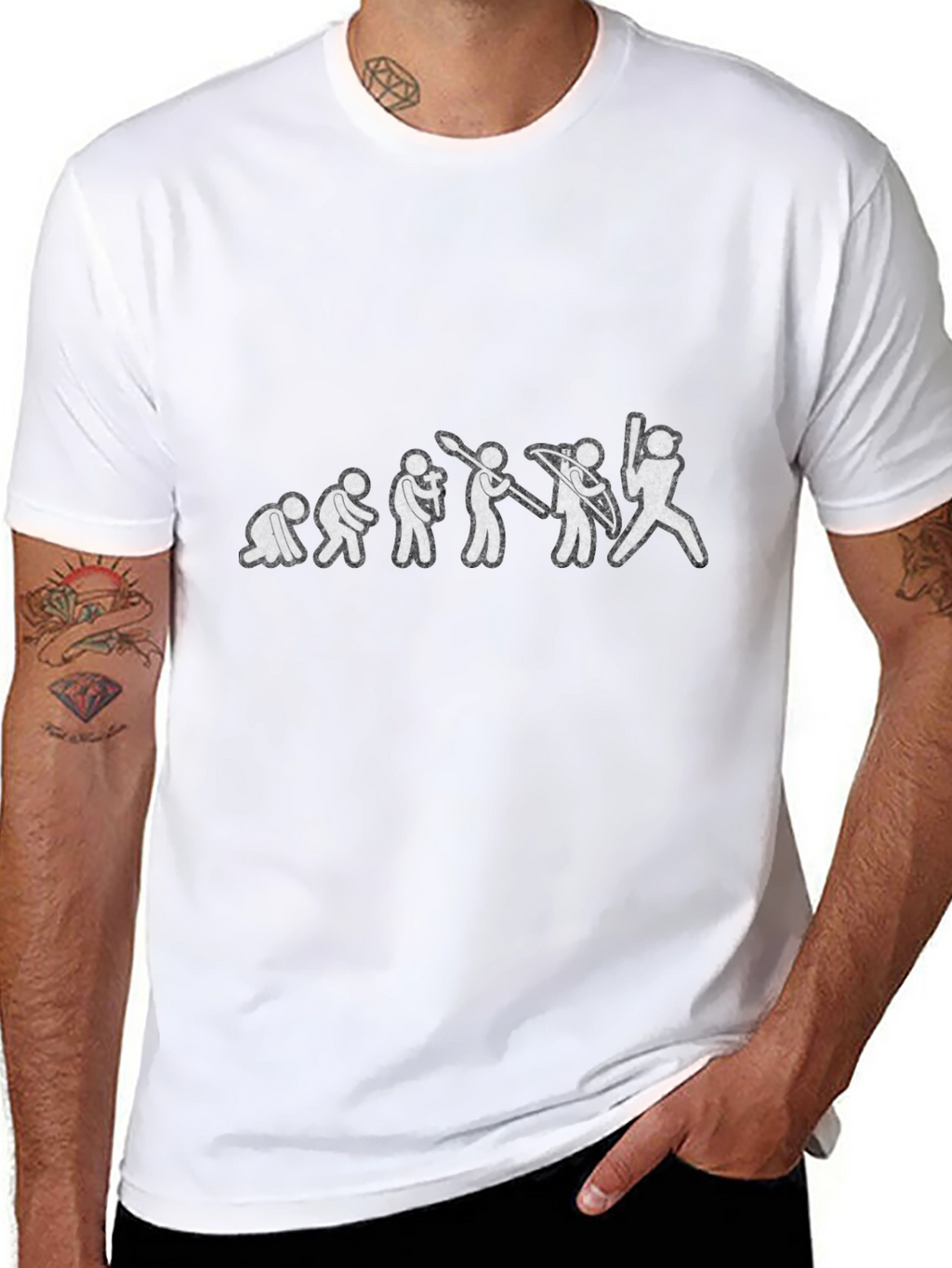 Evolution of Baseball Black Graphic Tee