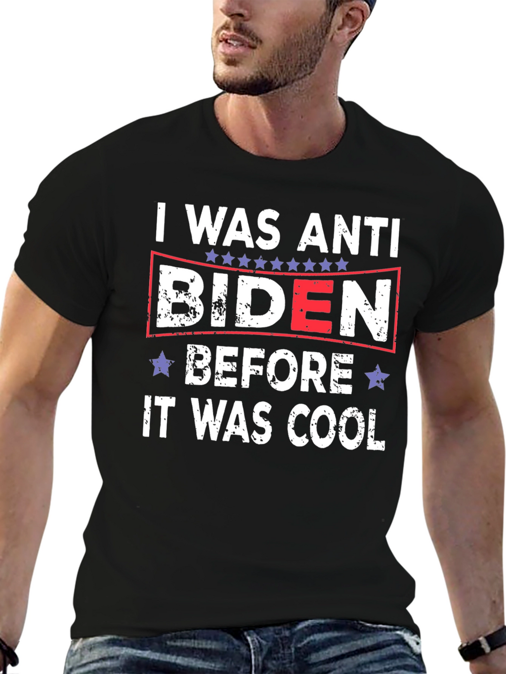 Anti Biden Political Slogan Graphic T-Shirt