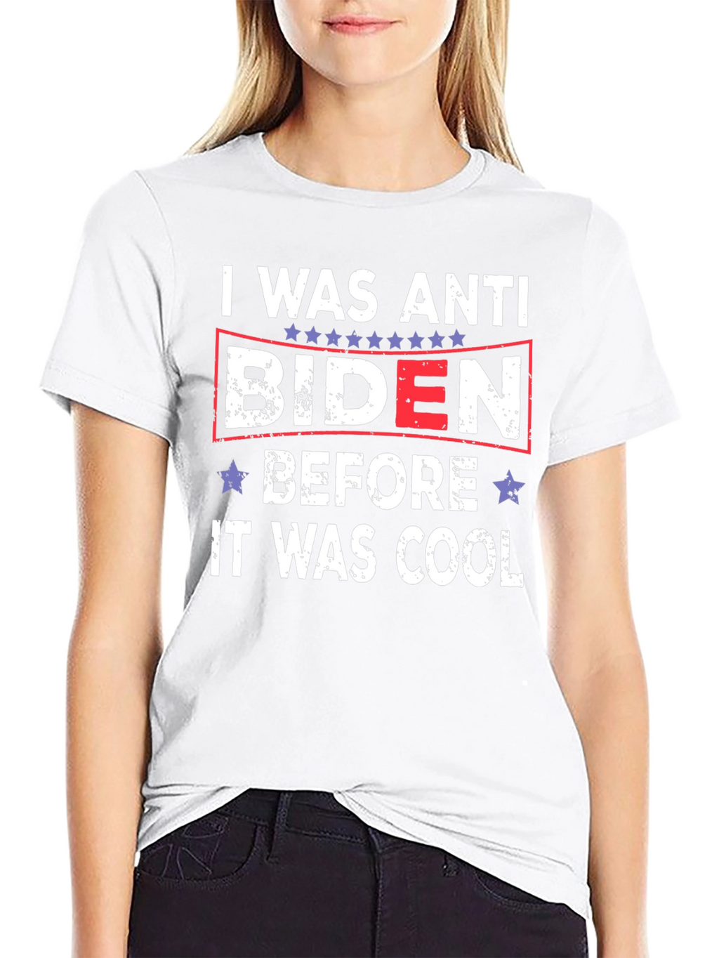Anti Biden Political Slogan Graphic T-Shirt