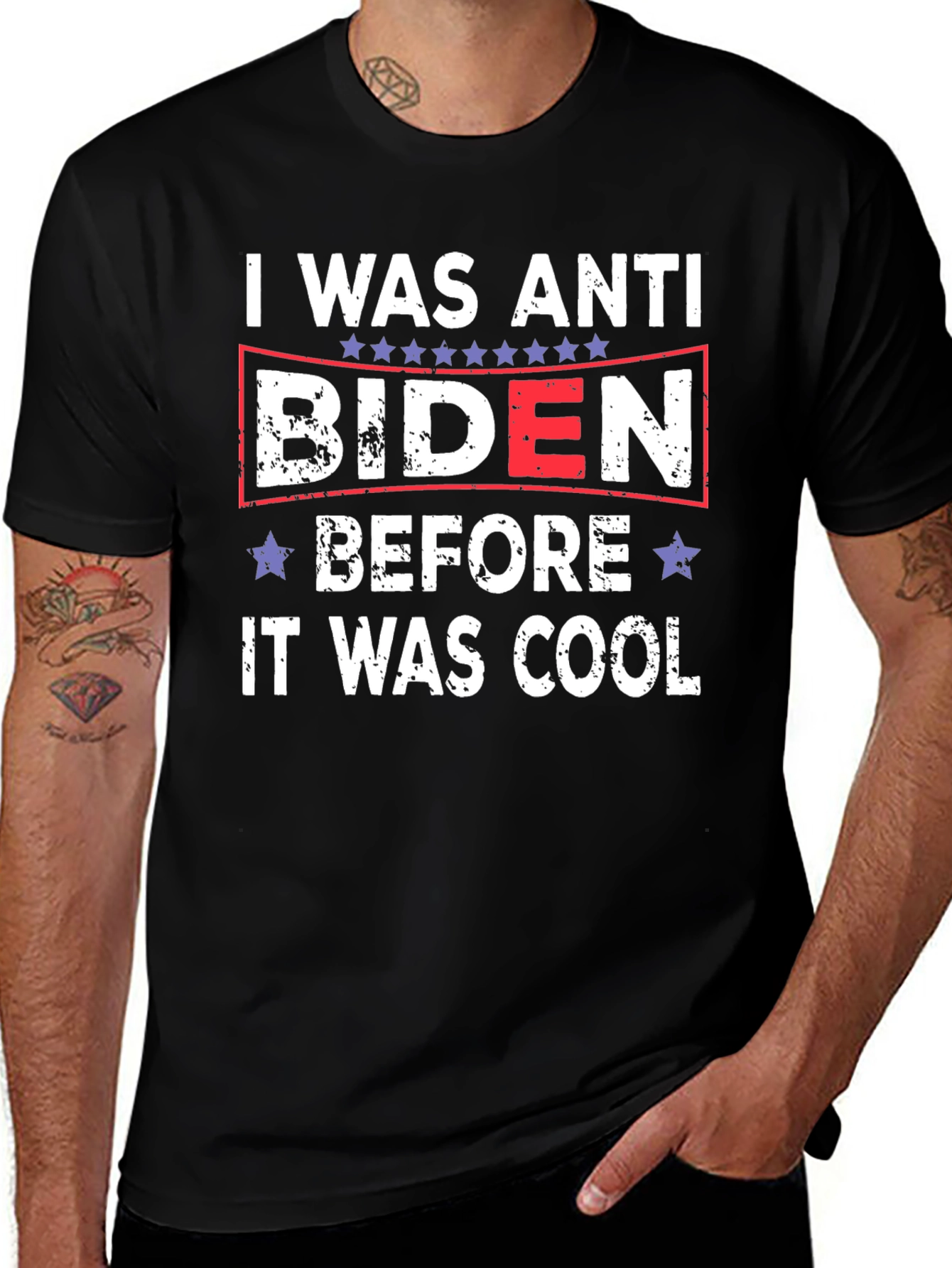 Anti Biden Political Slogan Graphic T-Shirt