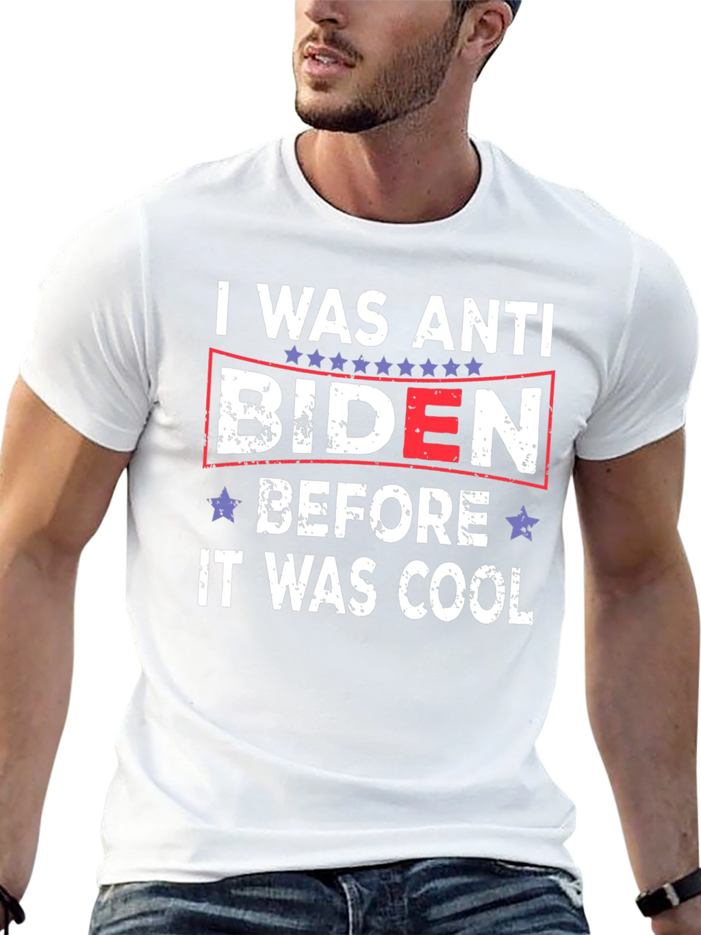 Anti Biden Political Slogan Graphic T-Shirt