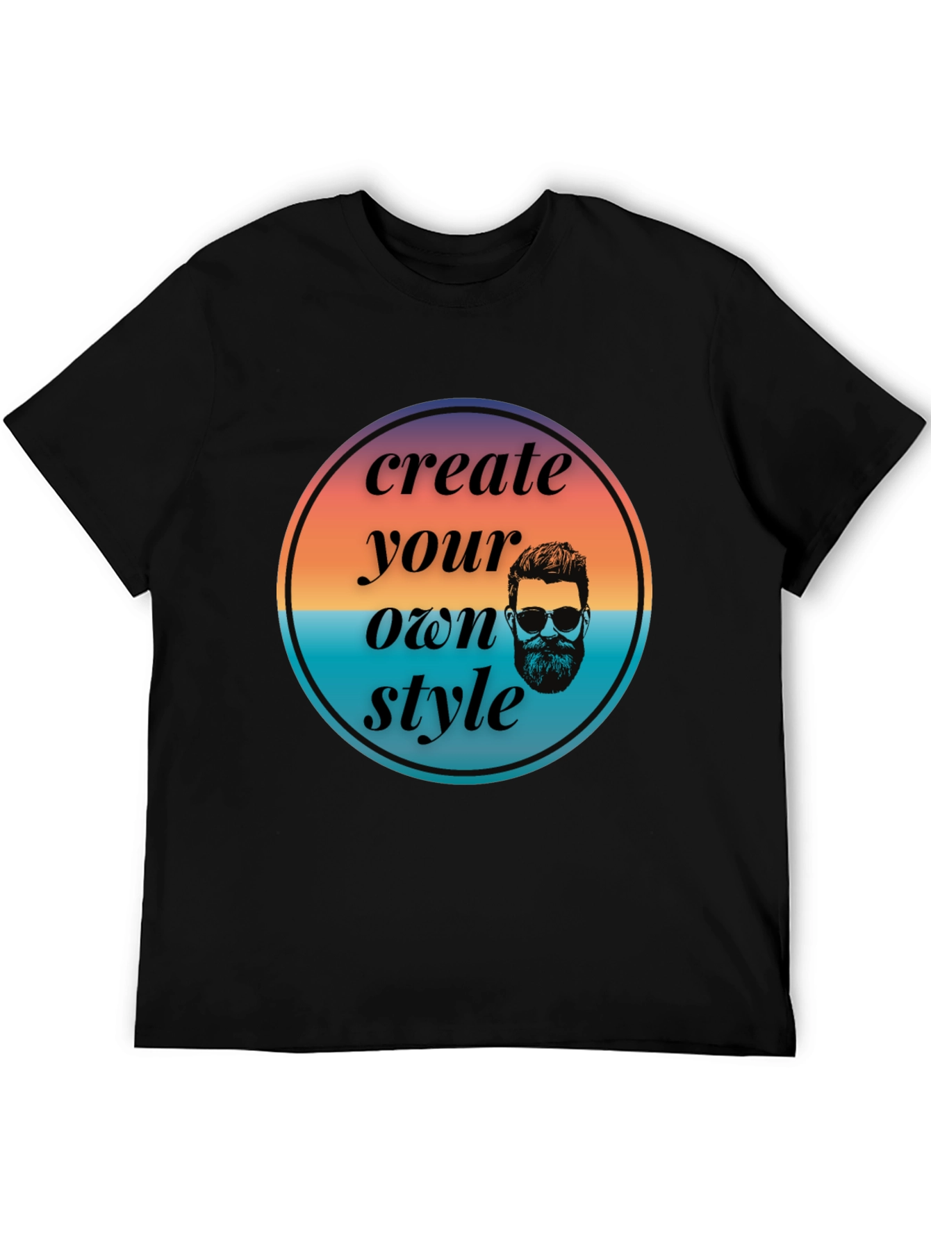 Create Your Own Style Graphic Tee - Black Casual T-Shirt