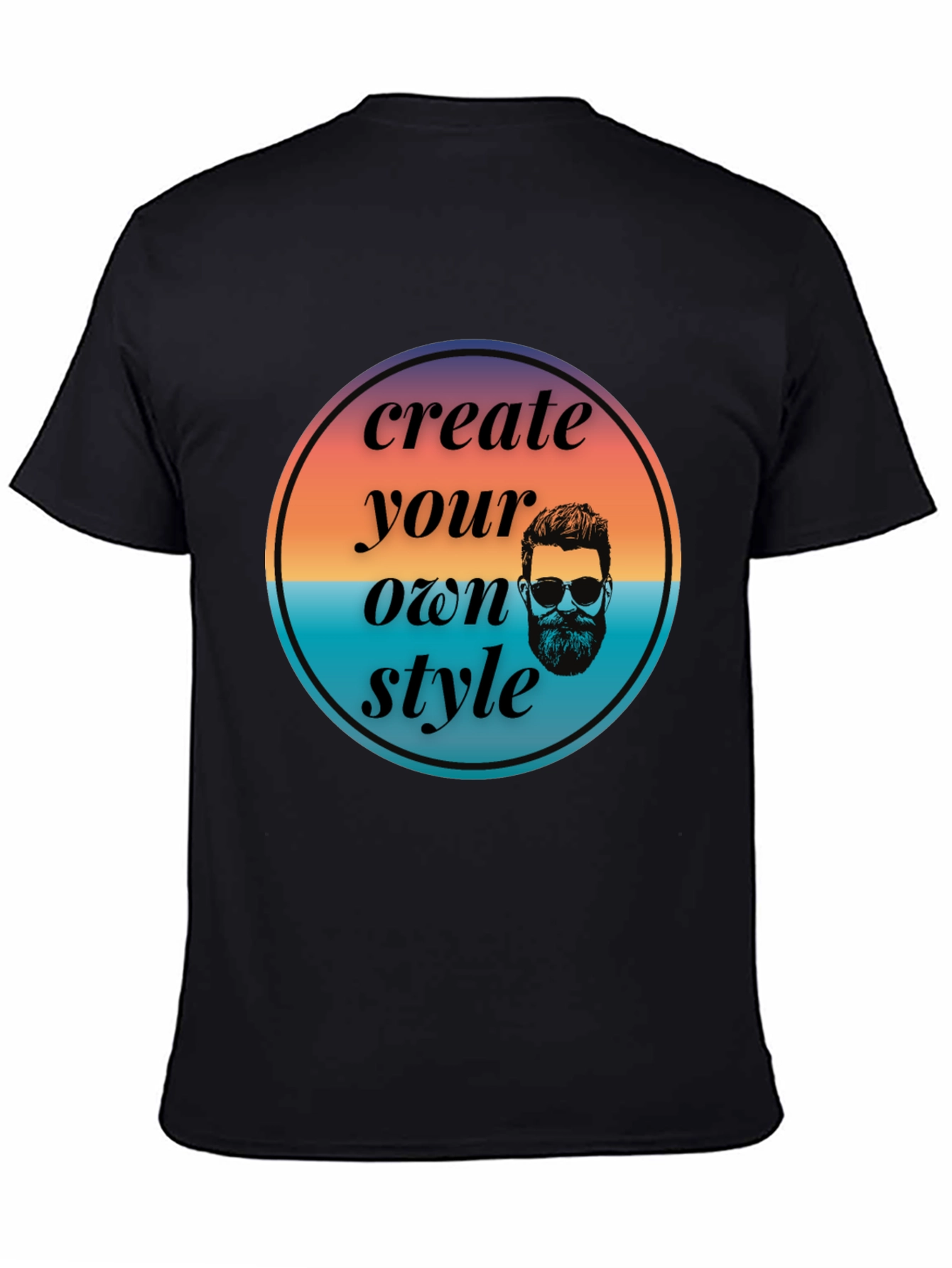 Create Your Own Style Graphic Tee - Black Casual T-Shirt