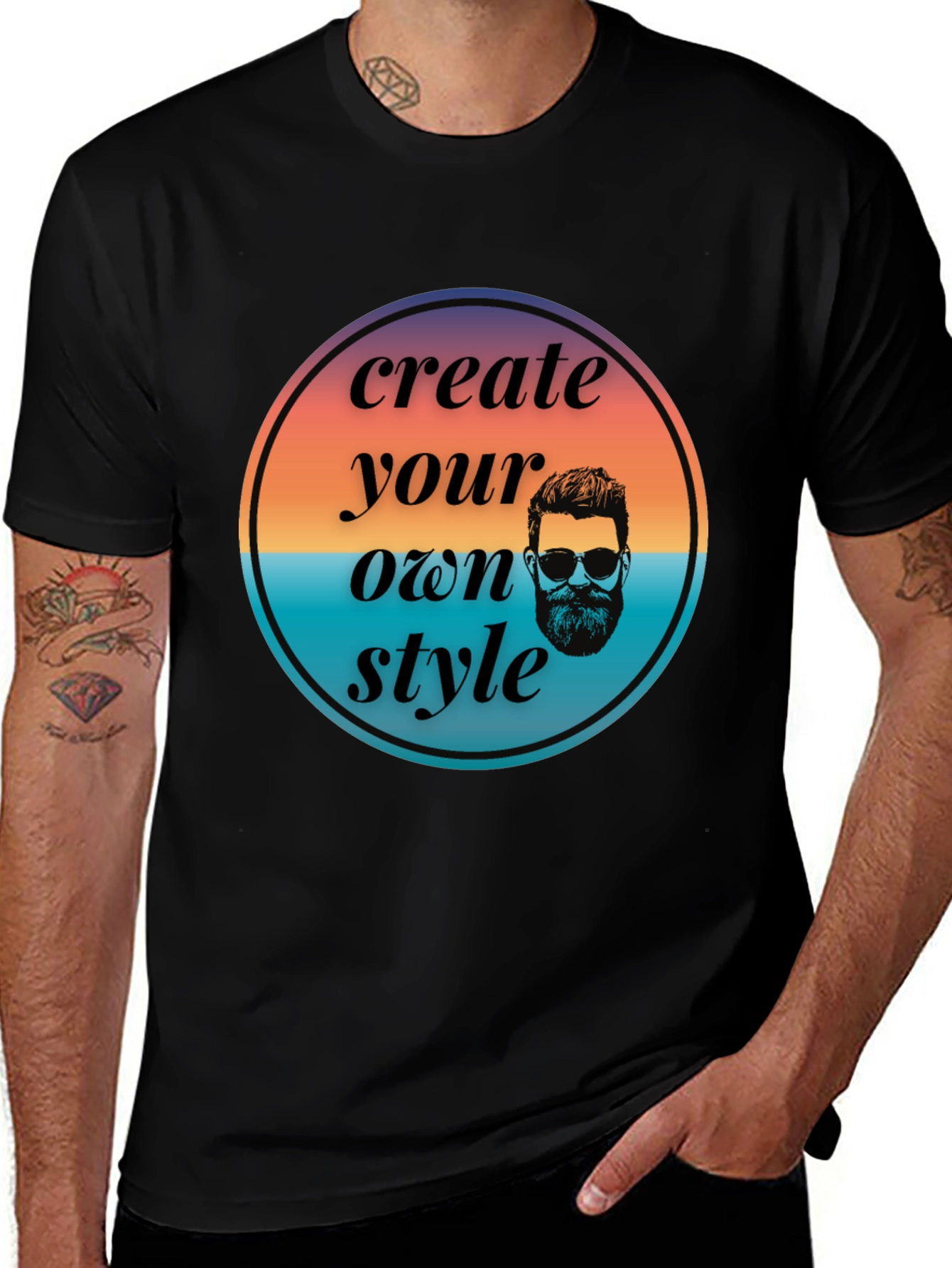 Create Your Own Style Graphic Tee - Black Casual T-Shirt
