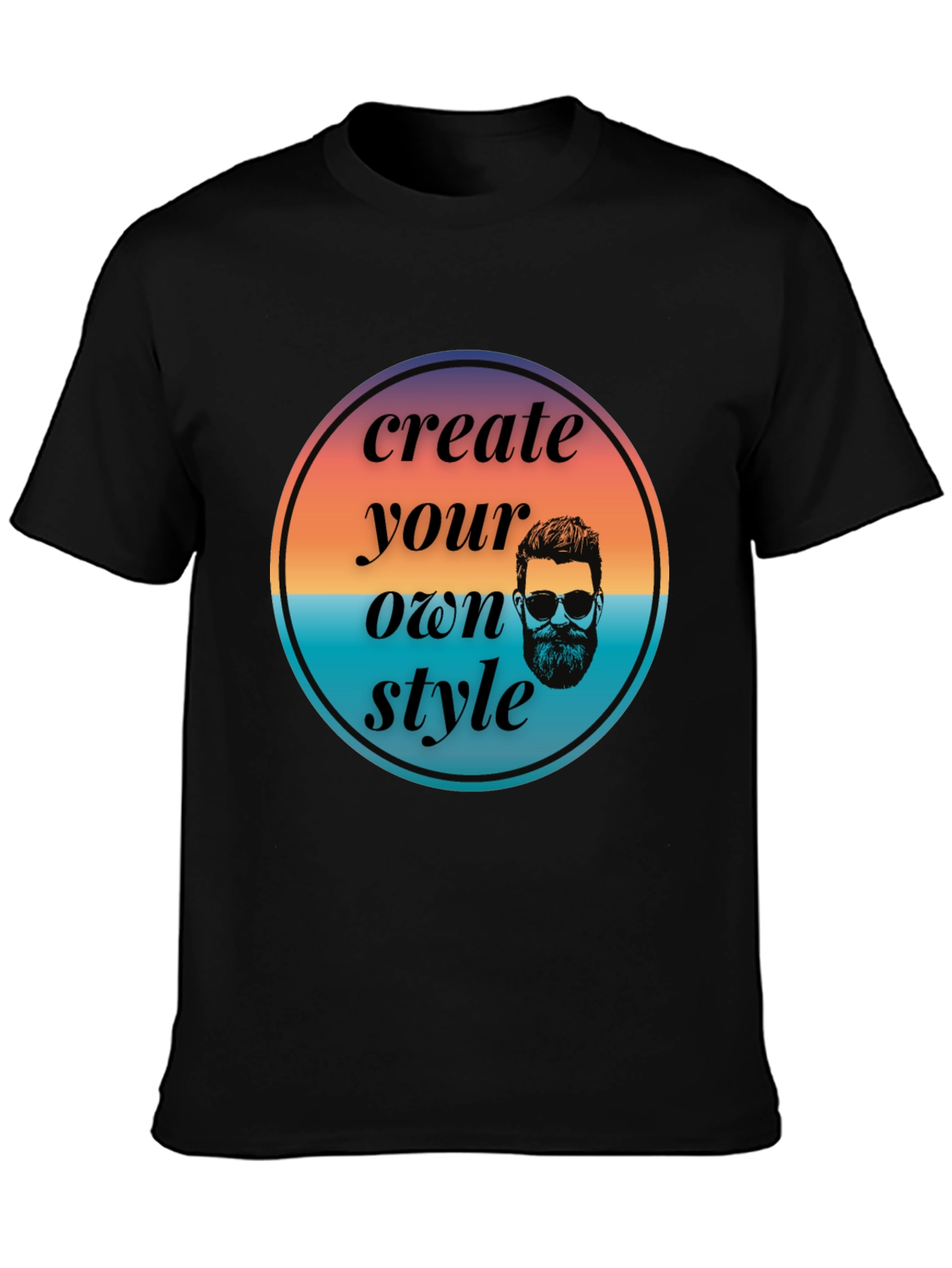 Create Your Own Style Graphic Tee - Black Casual T-Shirt