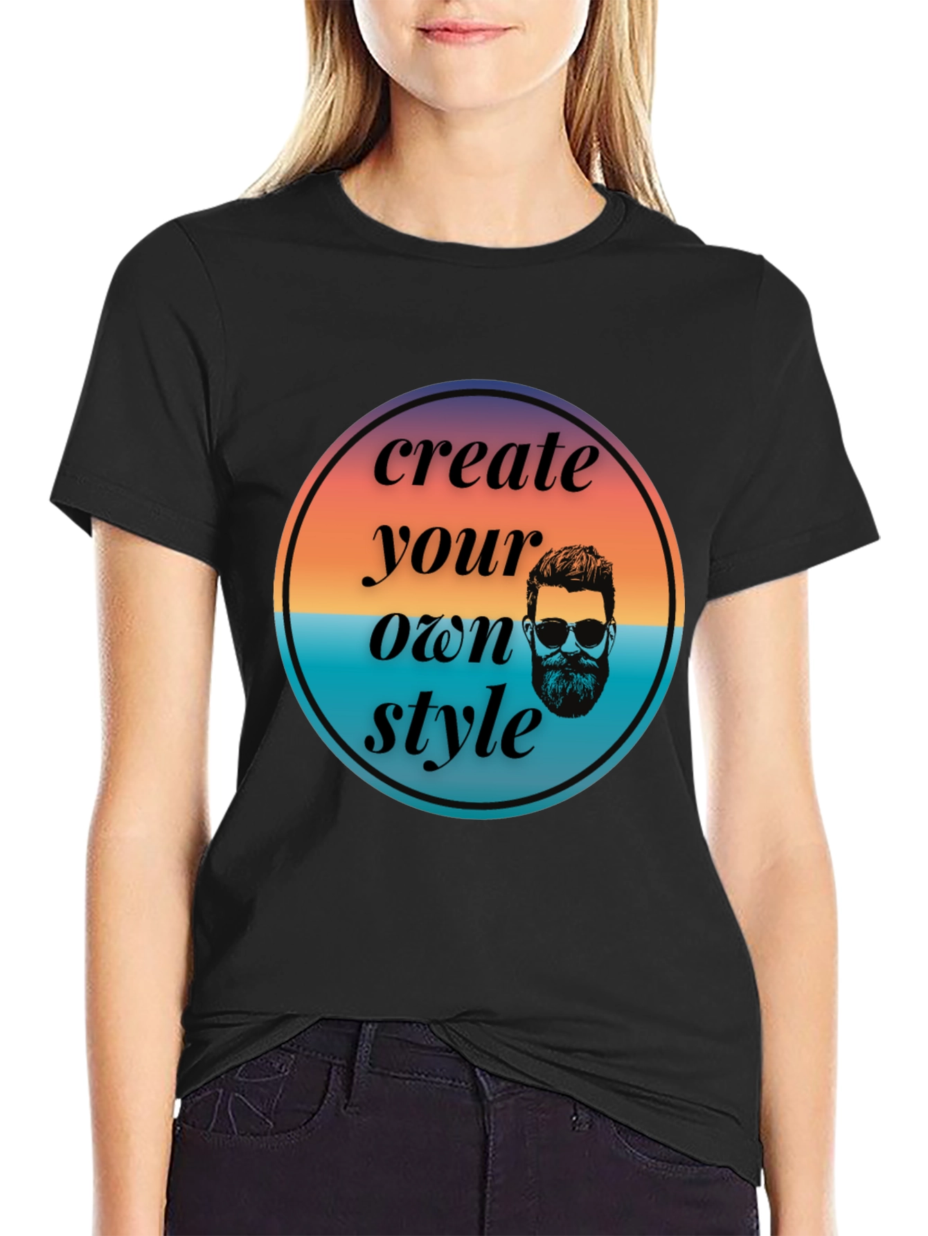 Create Your Own Style Graphic Tee - Black Casual T-Shirt