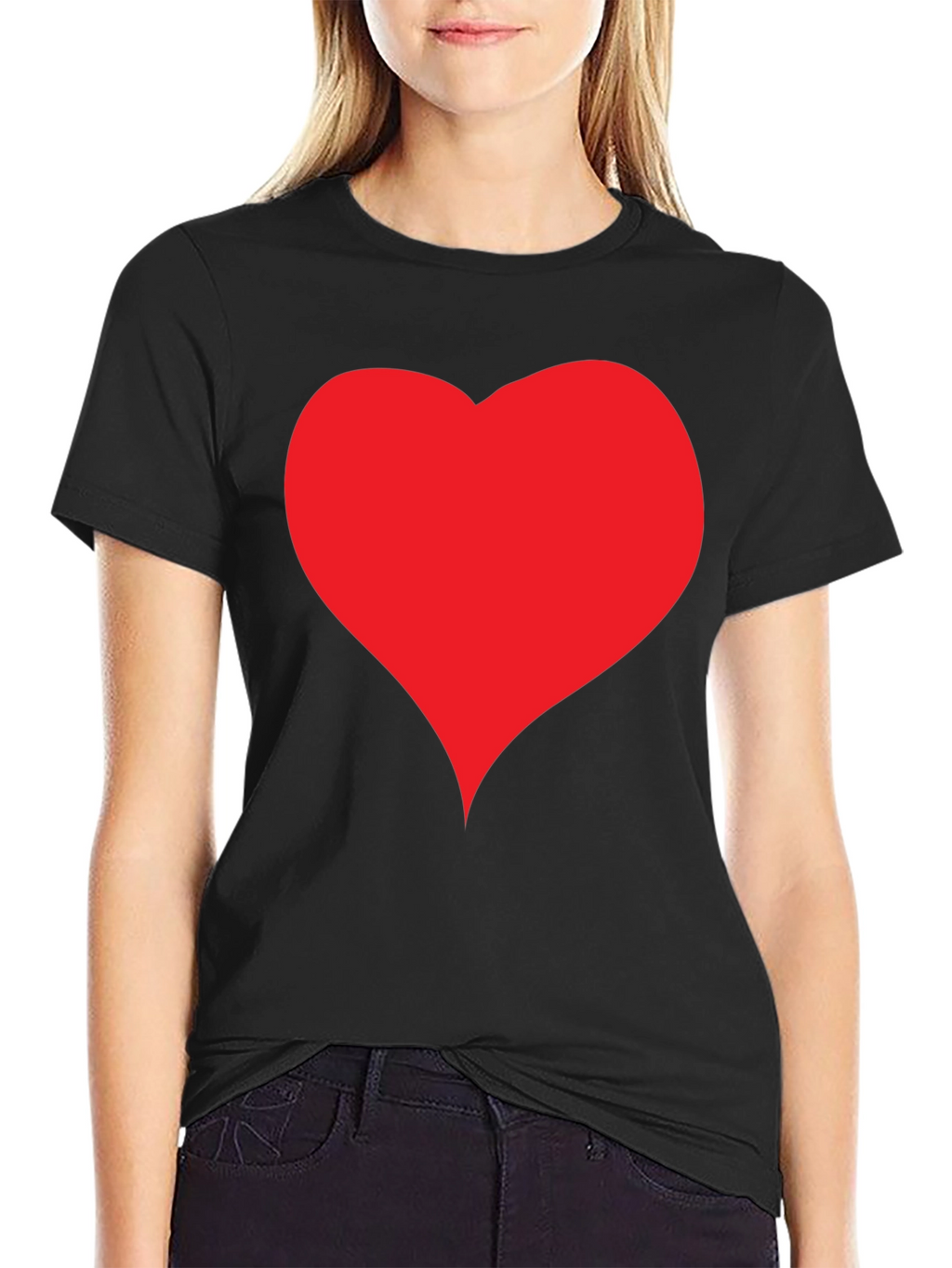 Heart Graphic Black T-Shirt - Casual Style