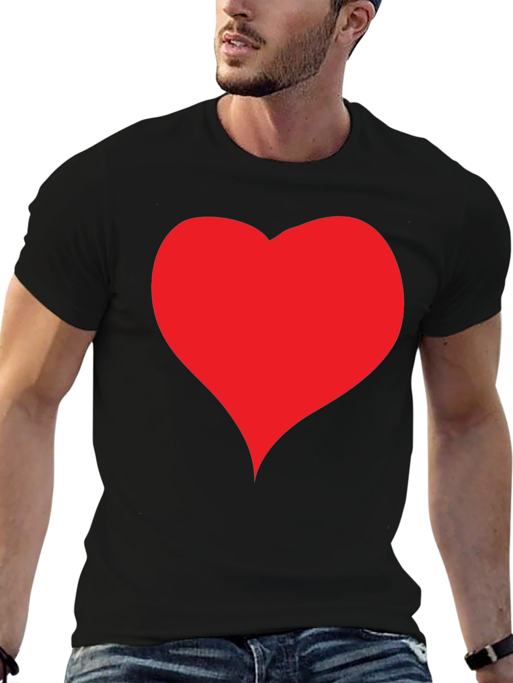 Heart Graphic Black T-Shirt - Casual Style