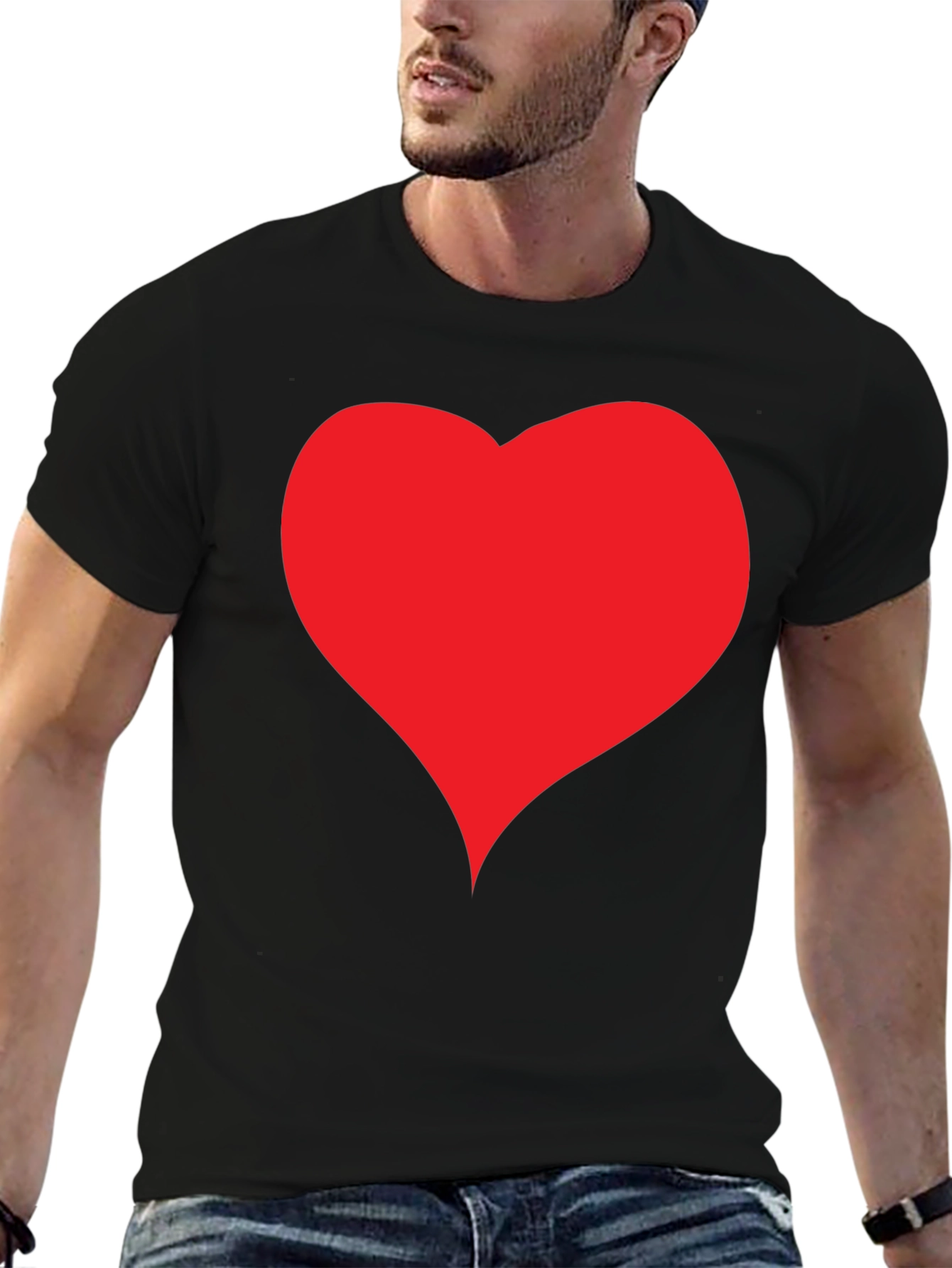 Heart Graphic Black T-Shirt - Casual Style