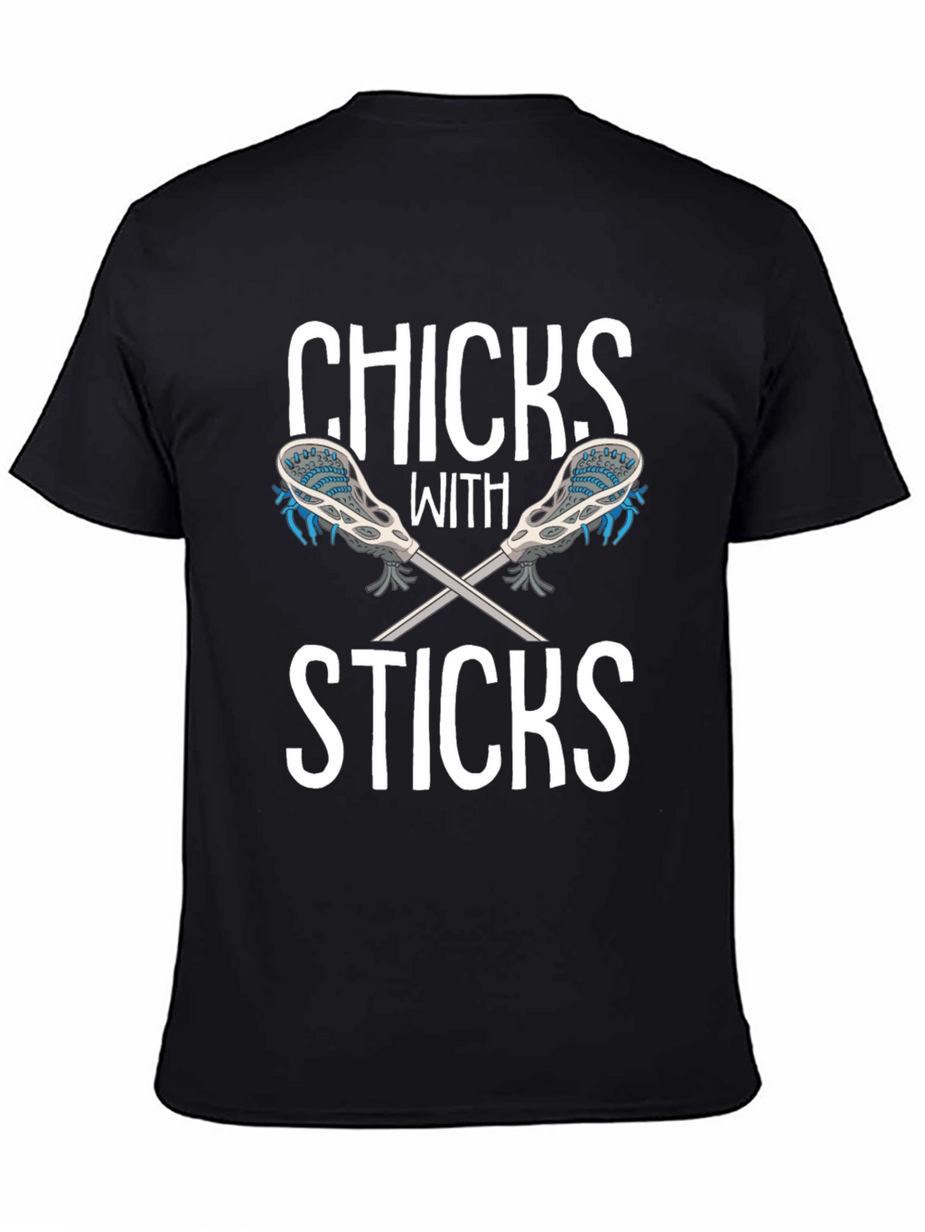 Chicks With Sticks Black Graphic T-Shirt