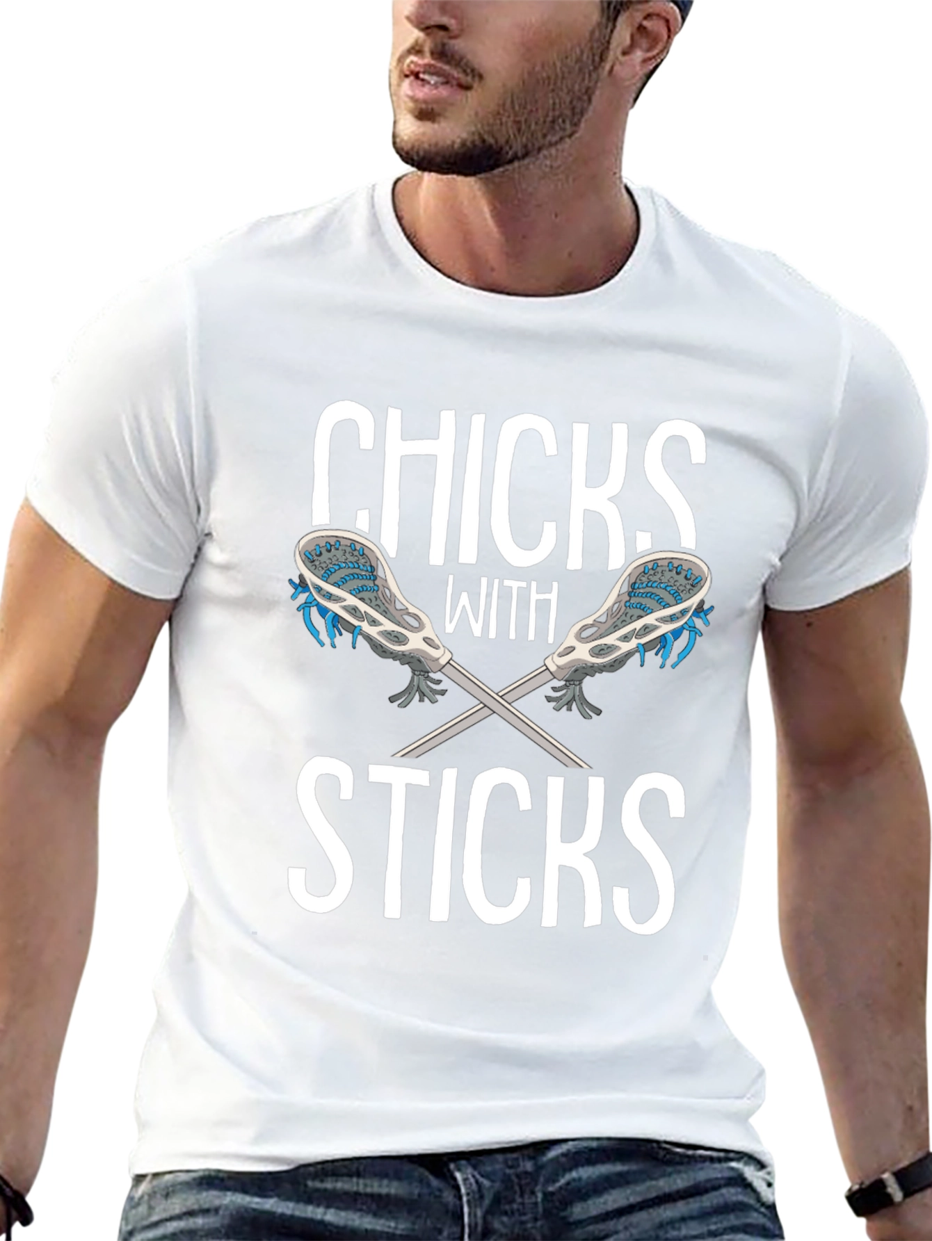 Chicks With Sticks Black Graphic T-Shirt