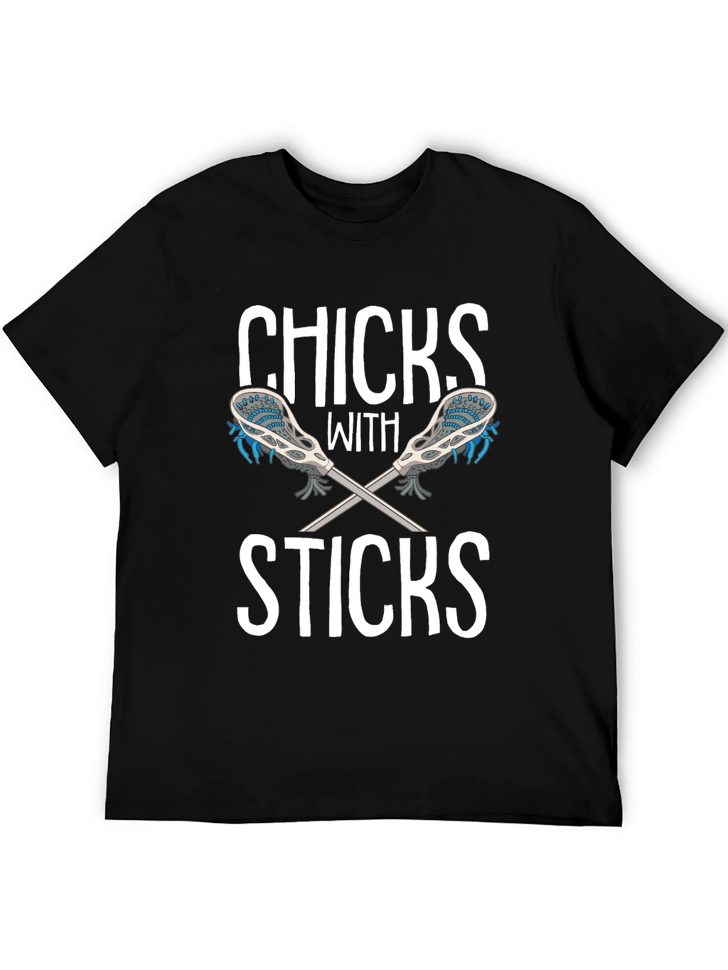 Chicks With Sticks Black Graphic T-Shirt