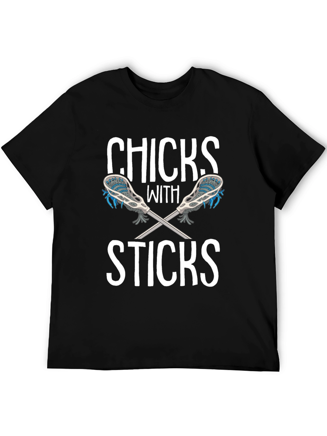 Chicks With Sticks Black Graphic T-Shirt