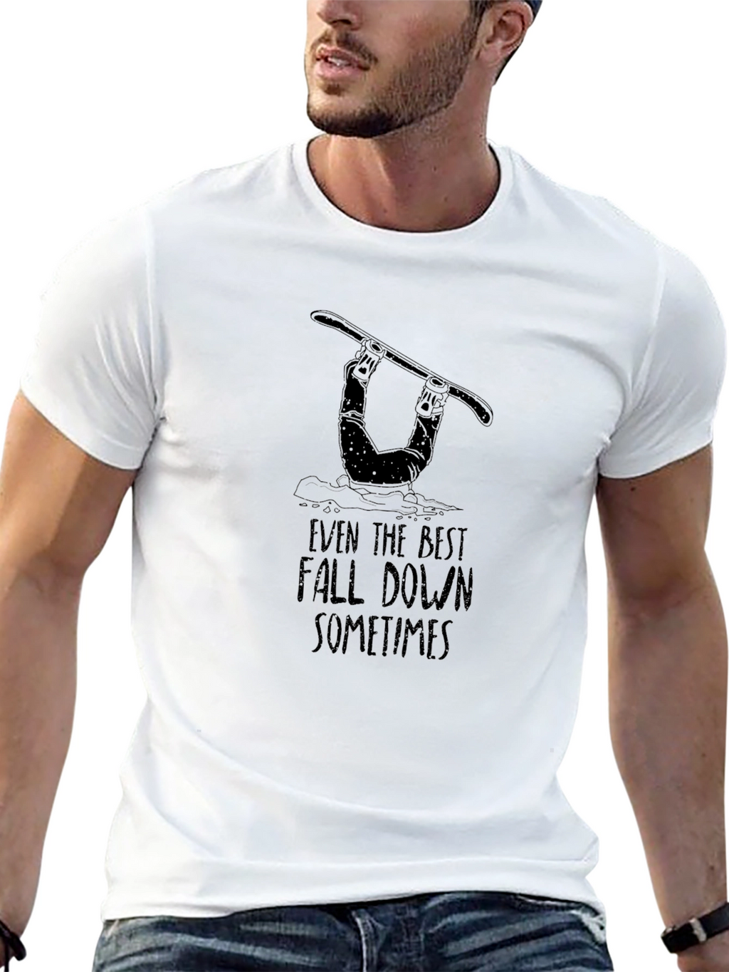 Funny Snowboarder T-Shirt - Even the Best Fall