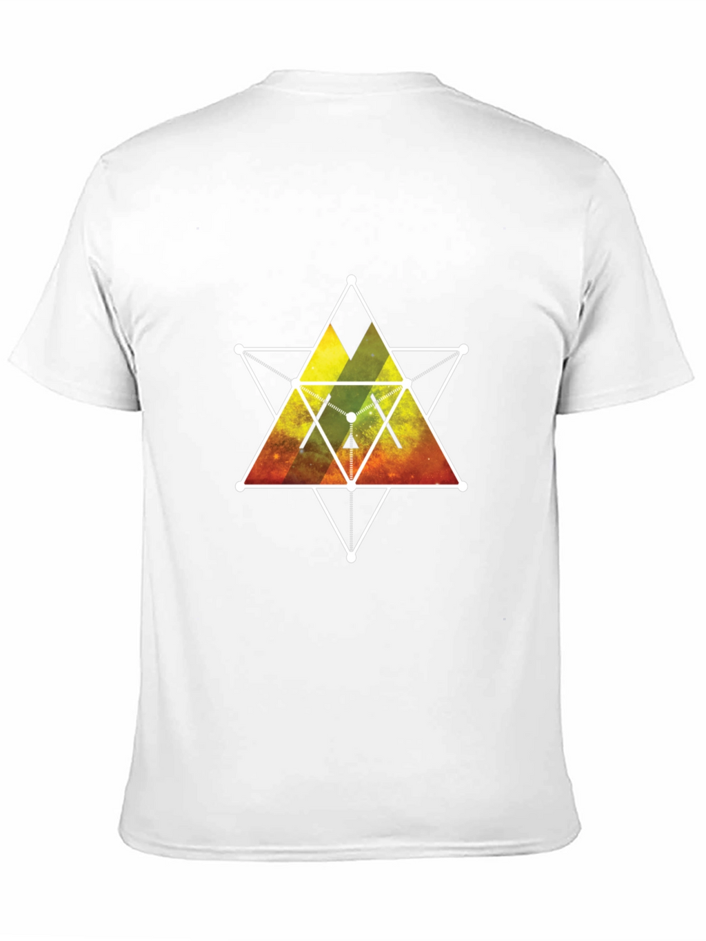 Geometric Galaxy Print Black T-Shirt