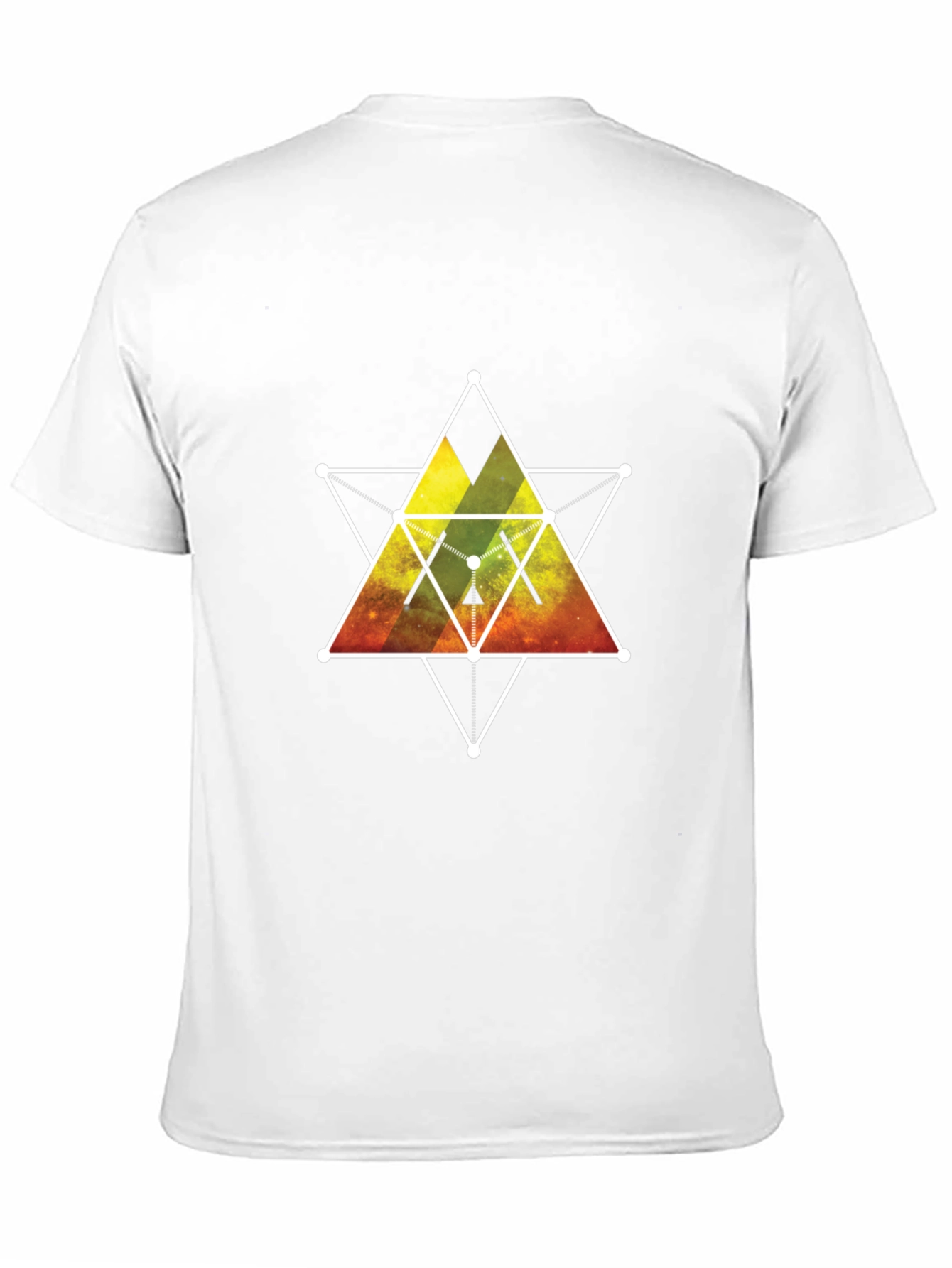 Geometric Galaxy Print Black T-Shirt