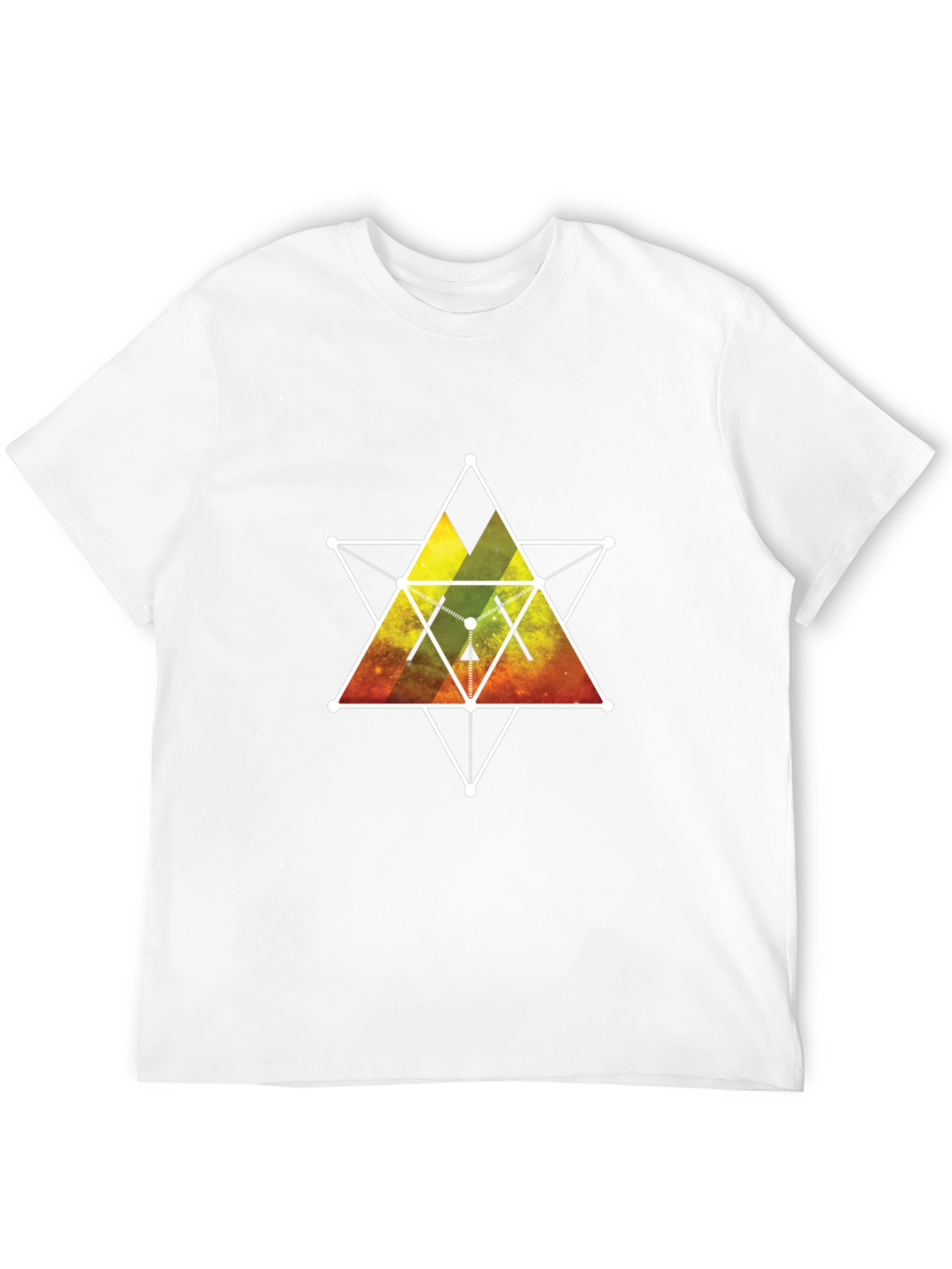 Geometric Galaxy Print Black T-Shirt