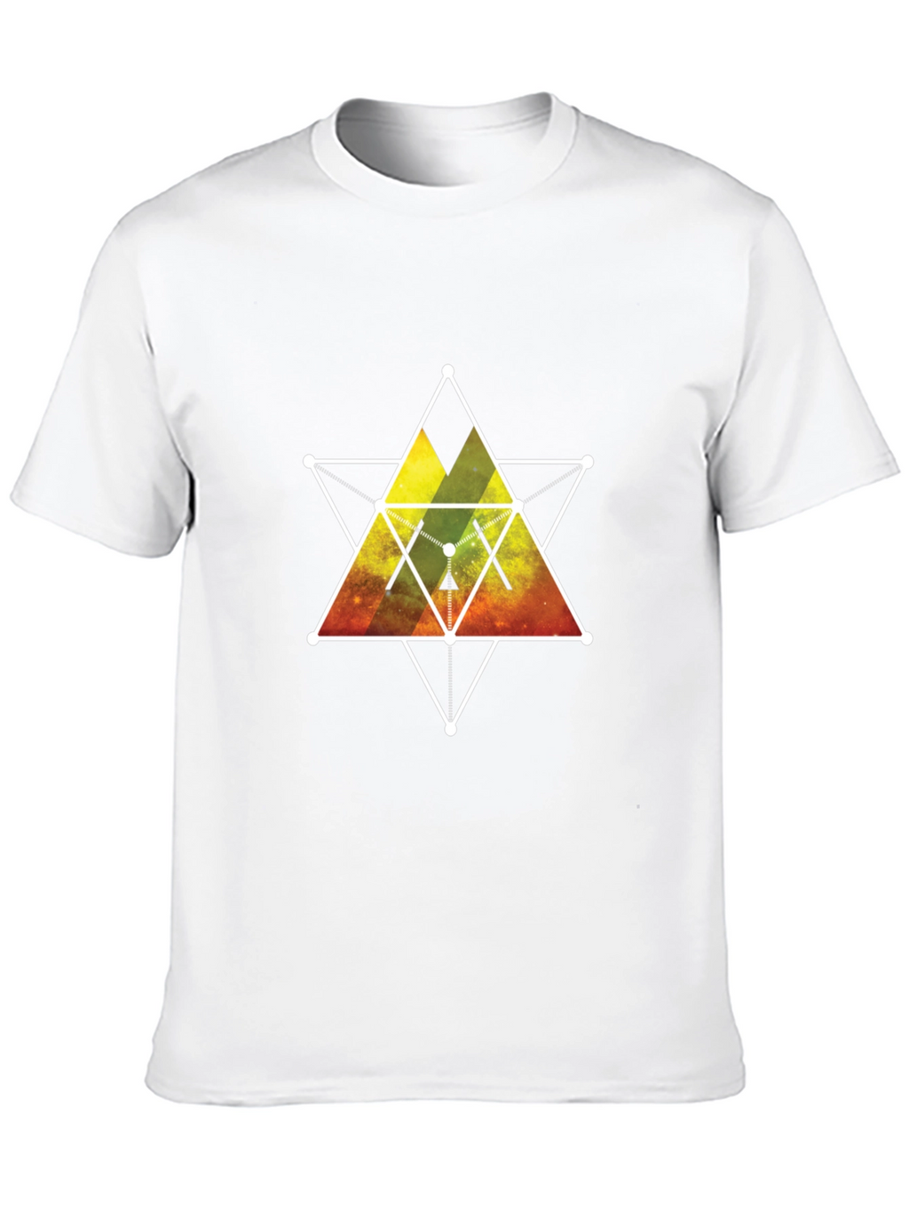 Geometric Galaxy Print Black T-Shirt
