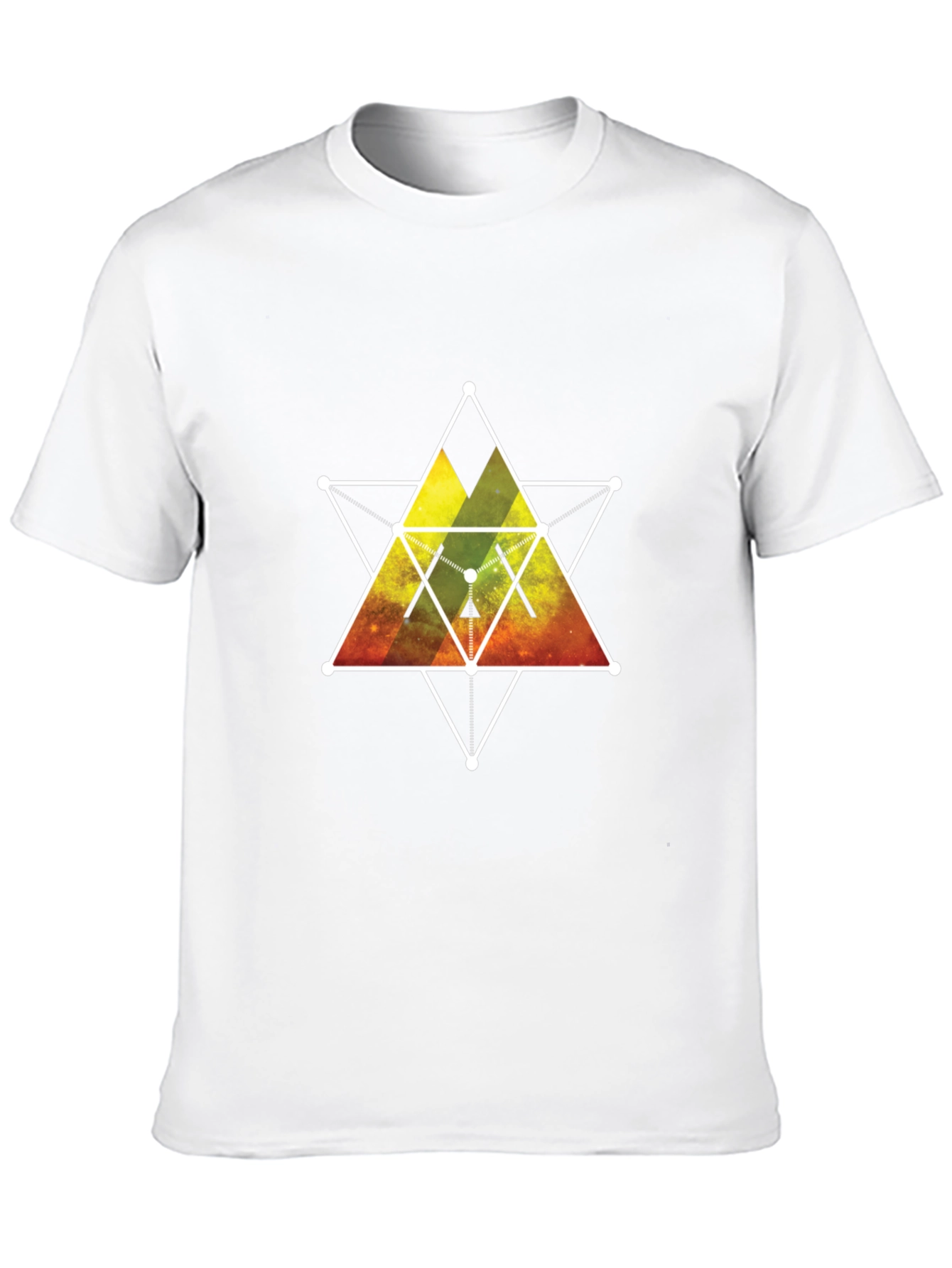 Geometric Galaxy Print Black T-Shirt