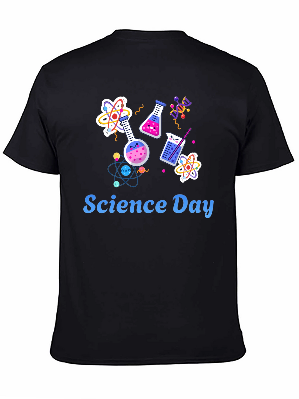 Science Day Black T-Shirt - Chemistry and Atoms