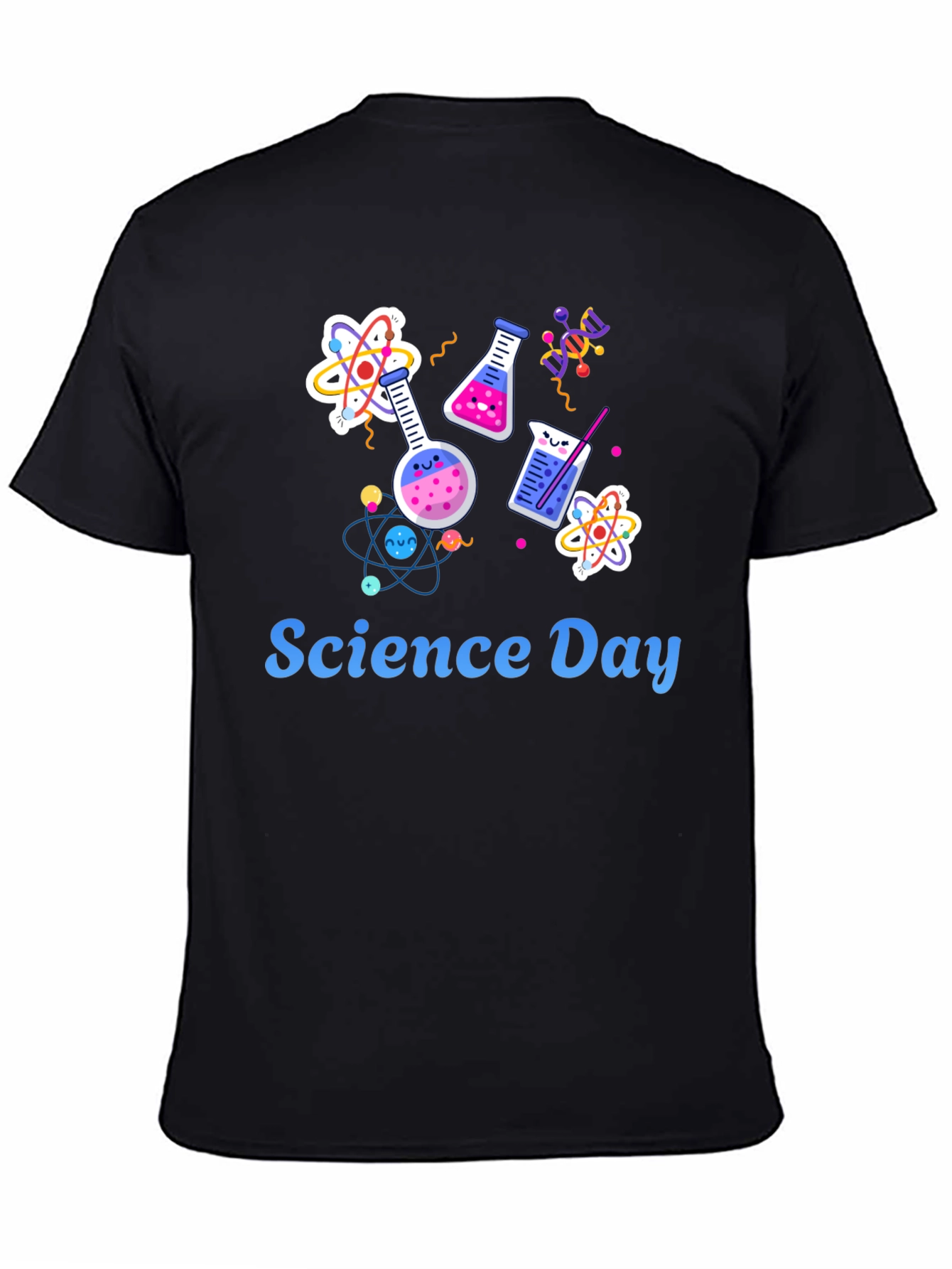 Science Day Black T-Shirt - Chemistry and Atoms