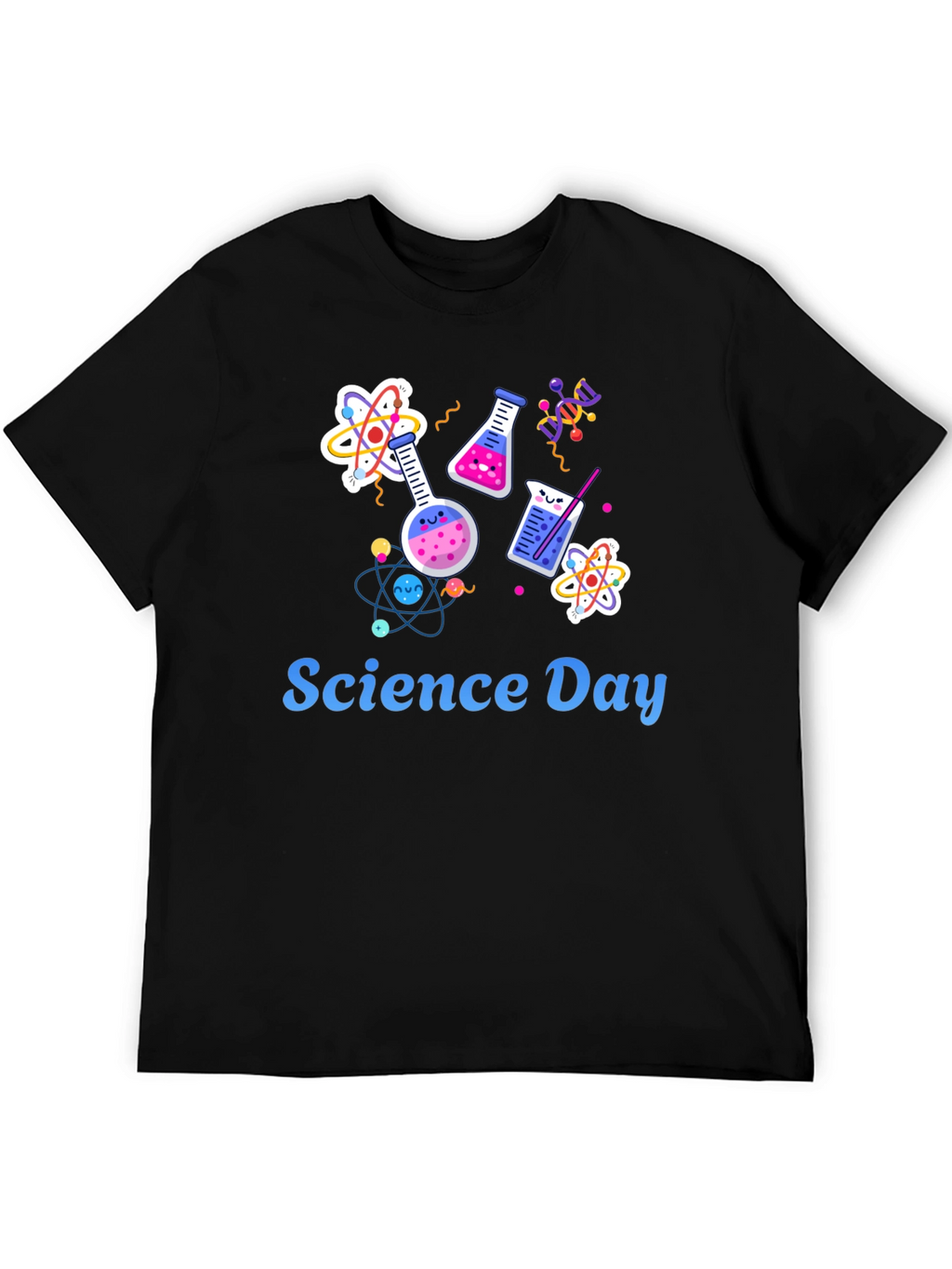 Science Day Black T-Shirt - Chemistry and Atoms