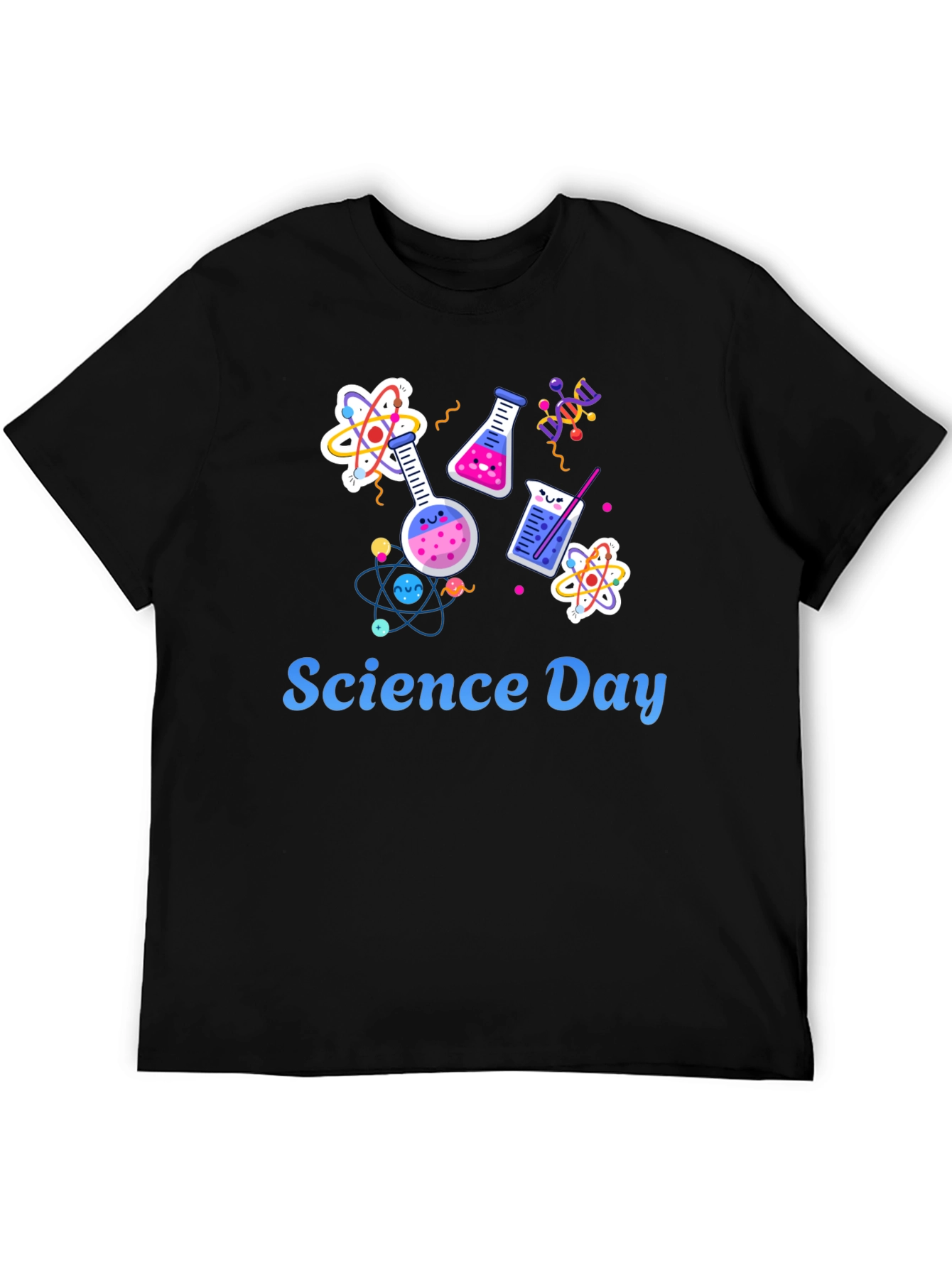 Science Day Black T-Shirt - Chemistry and Atoms