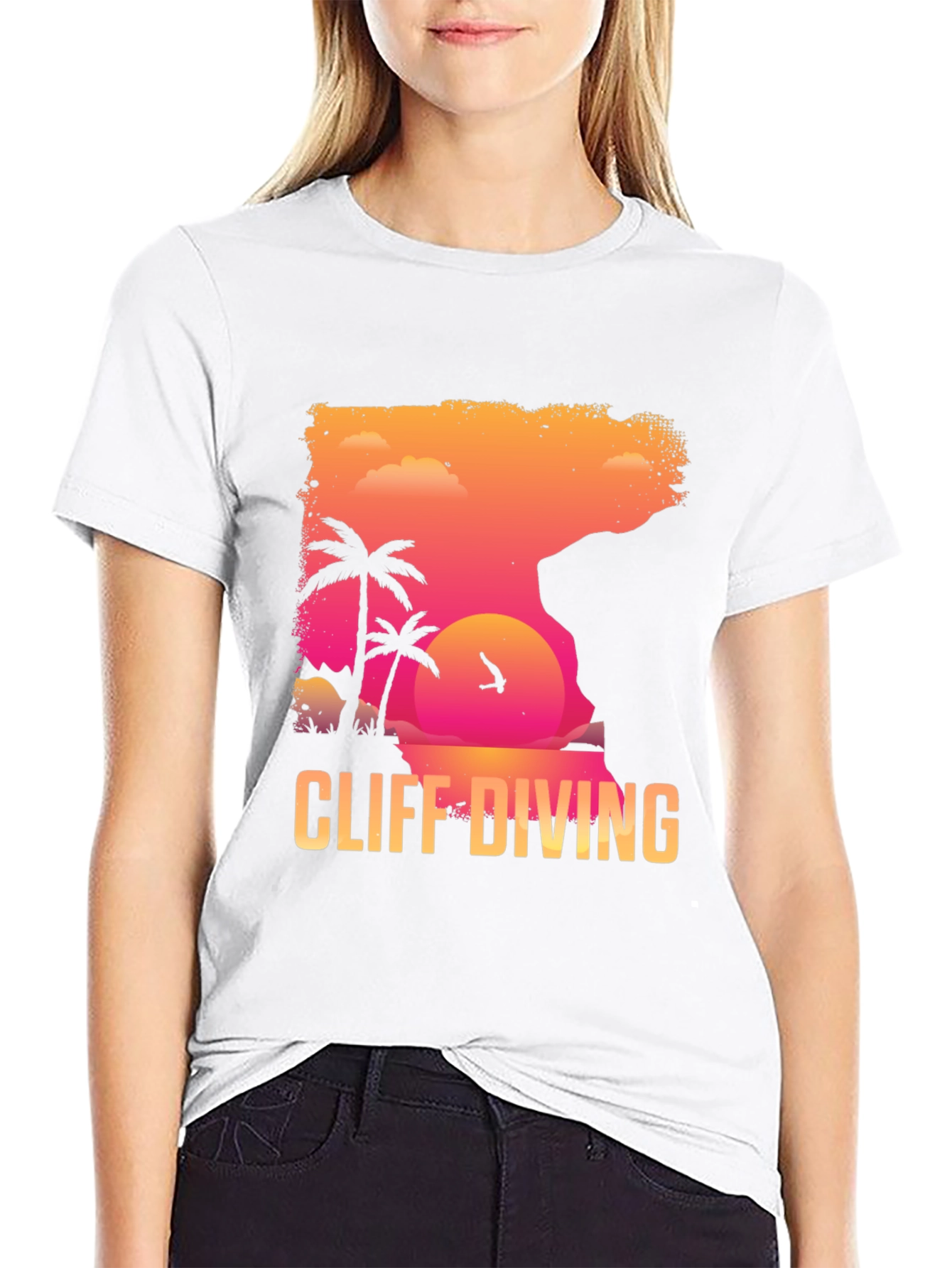Cliff Diving Graphic T-Shirt - Summer Adventure Tee