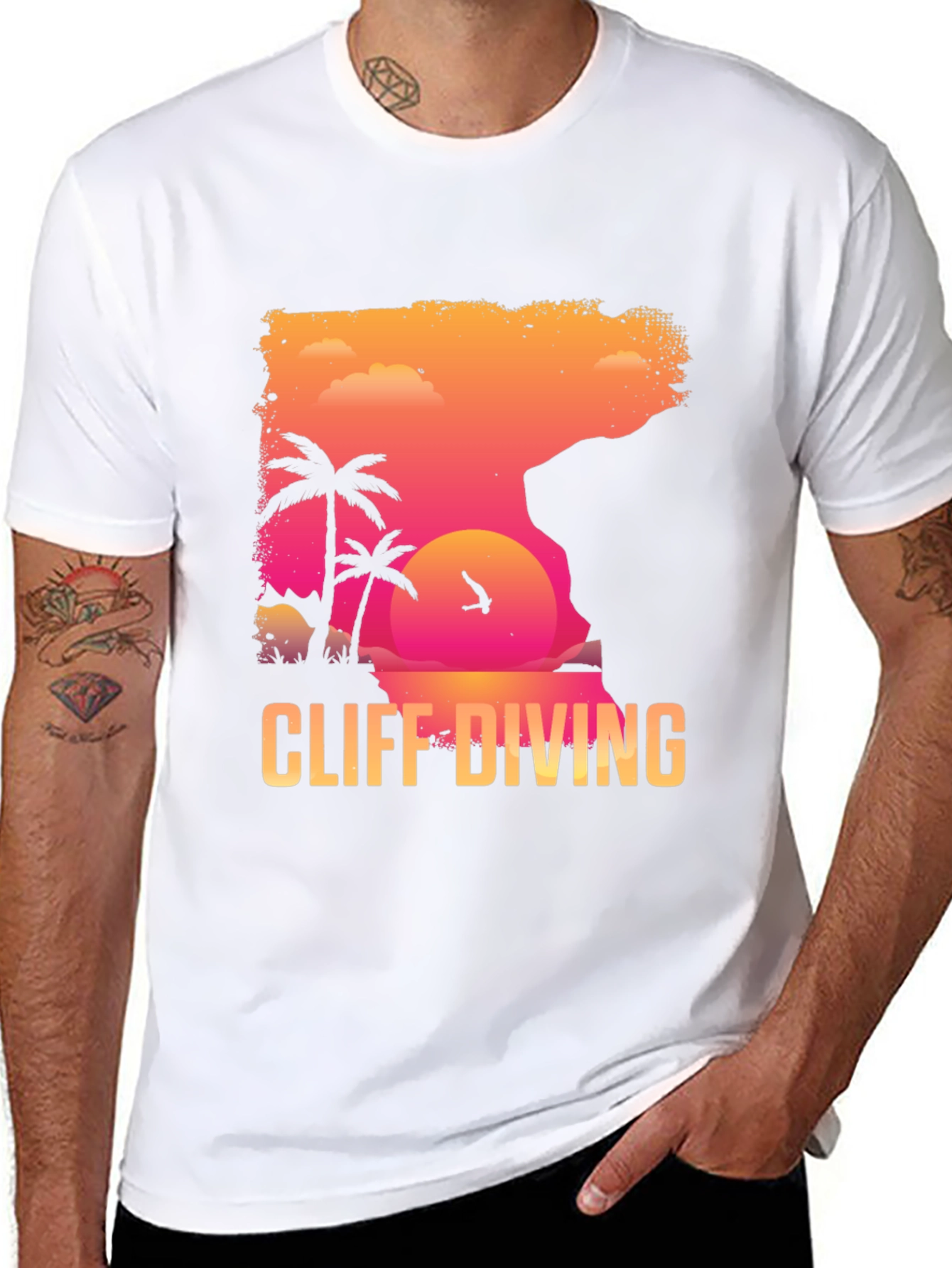 Cliff Diving Graphic T-Shirt - Summer Adventure Tee