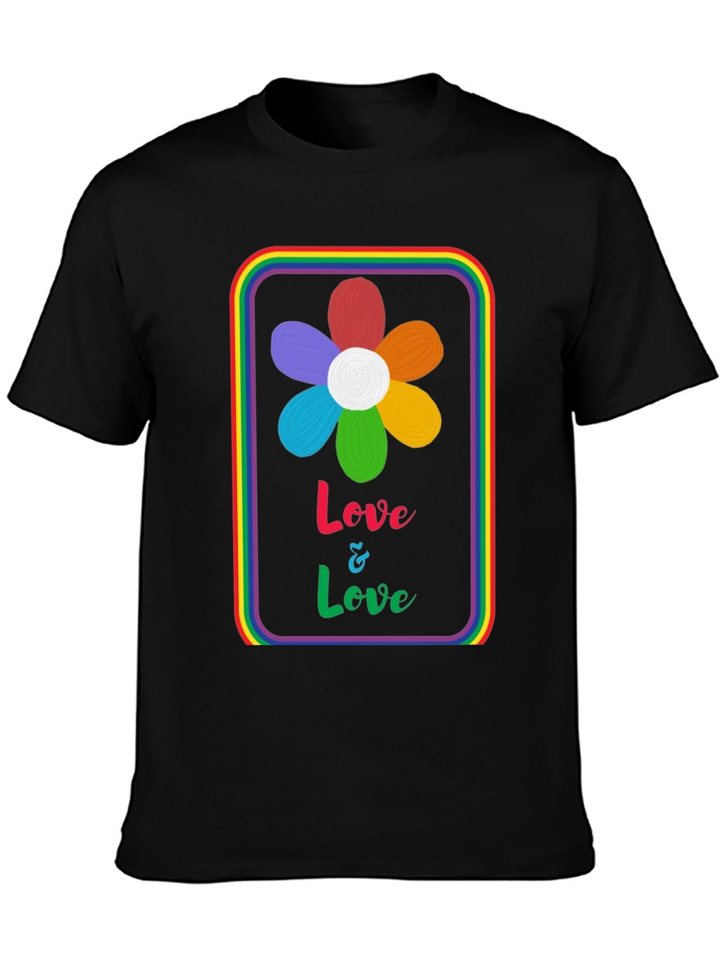 Love & Love Rainbow Flower Graphic Tee