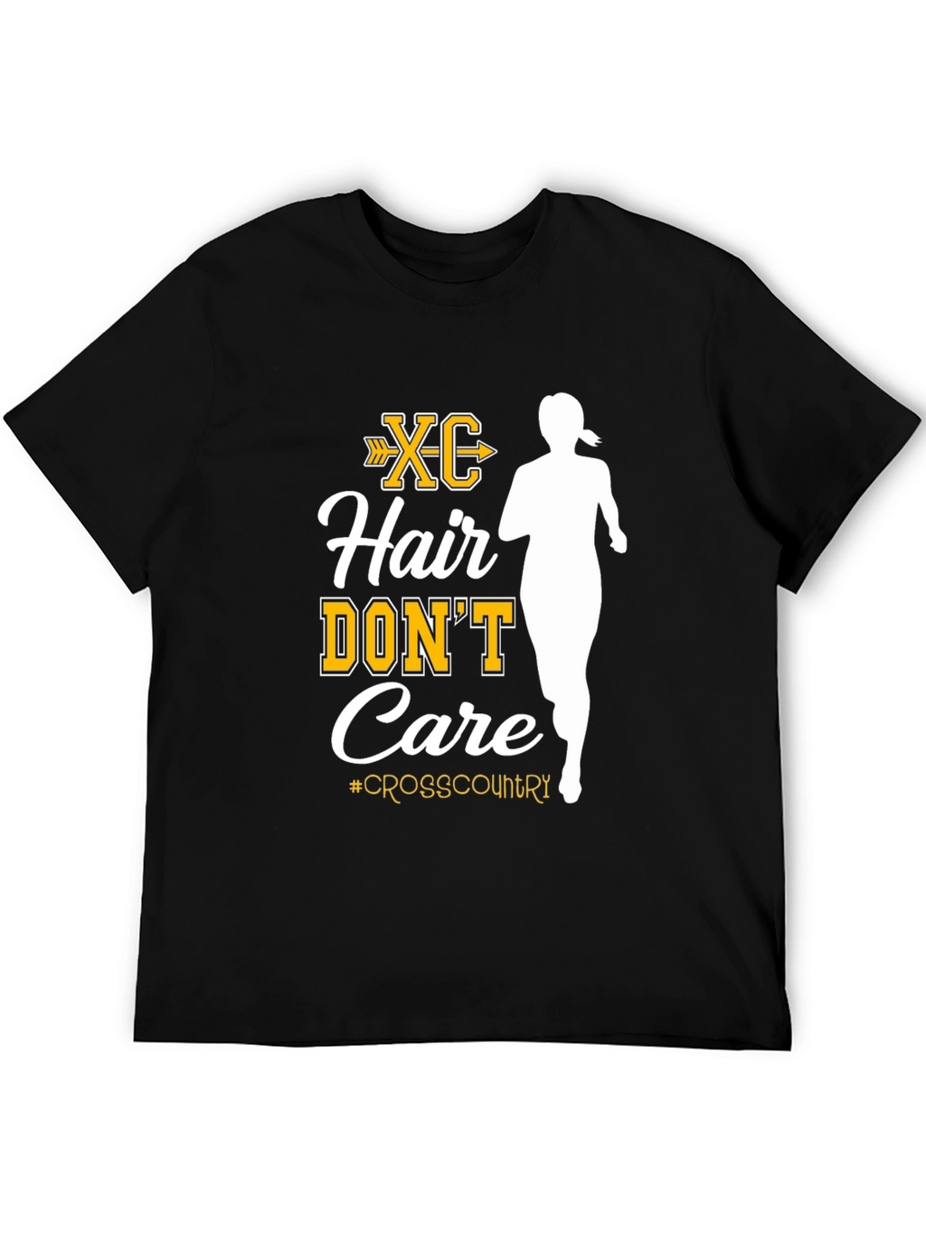 XC Hair Dont Care Cross Country Runner T-Shirt